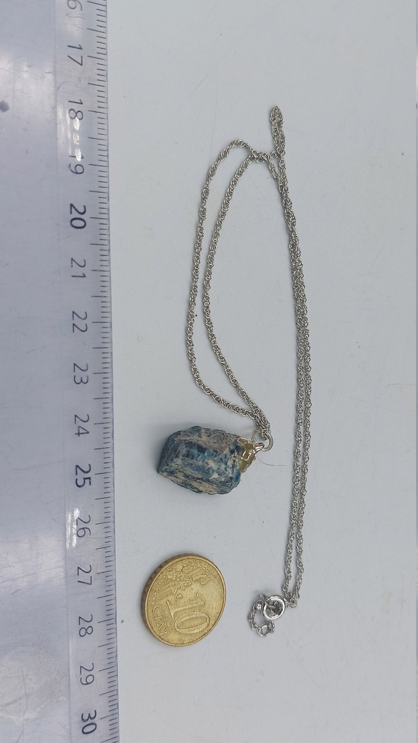 Natural Apatite Sterling Steel Necklace Healing Crystal Accessories Zodiac Mineral Stone