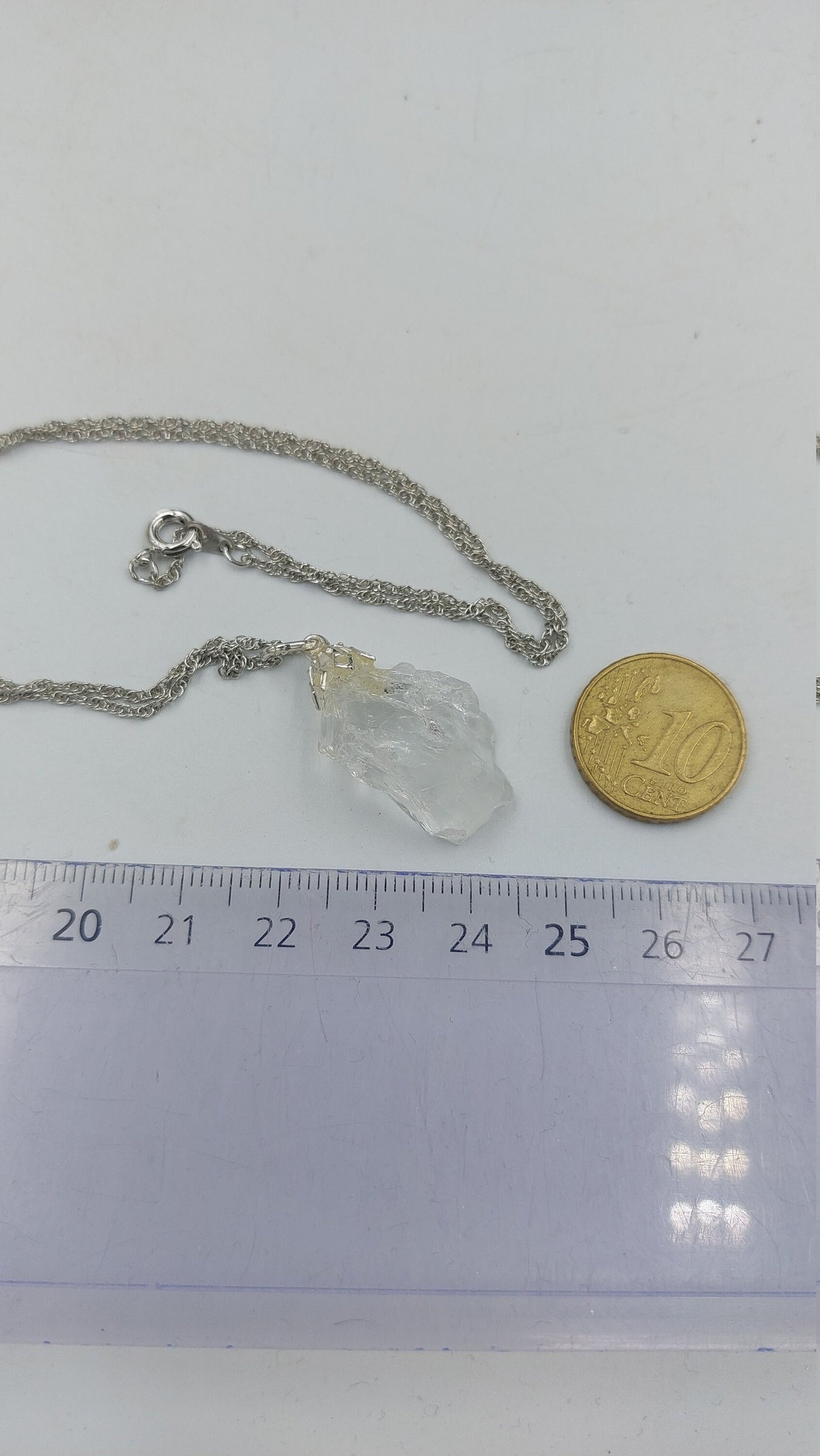 Natural Rough Quartz Sterling Steel Necklace Healing Crystal Accessories Zodiac Mineral Stone