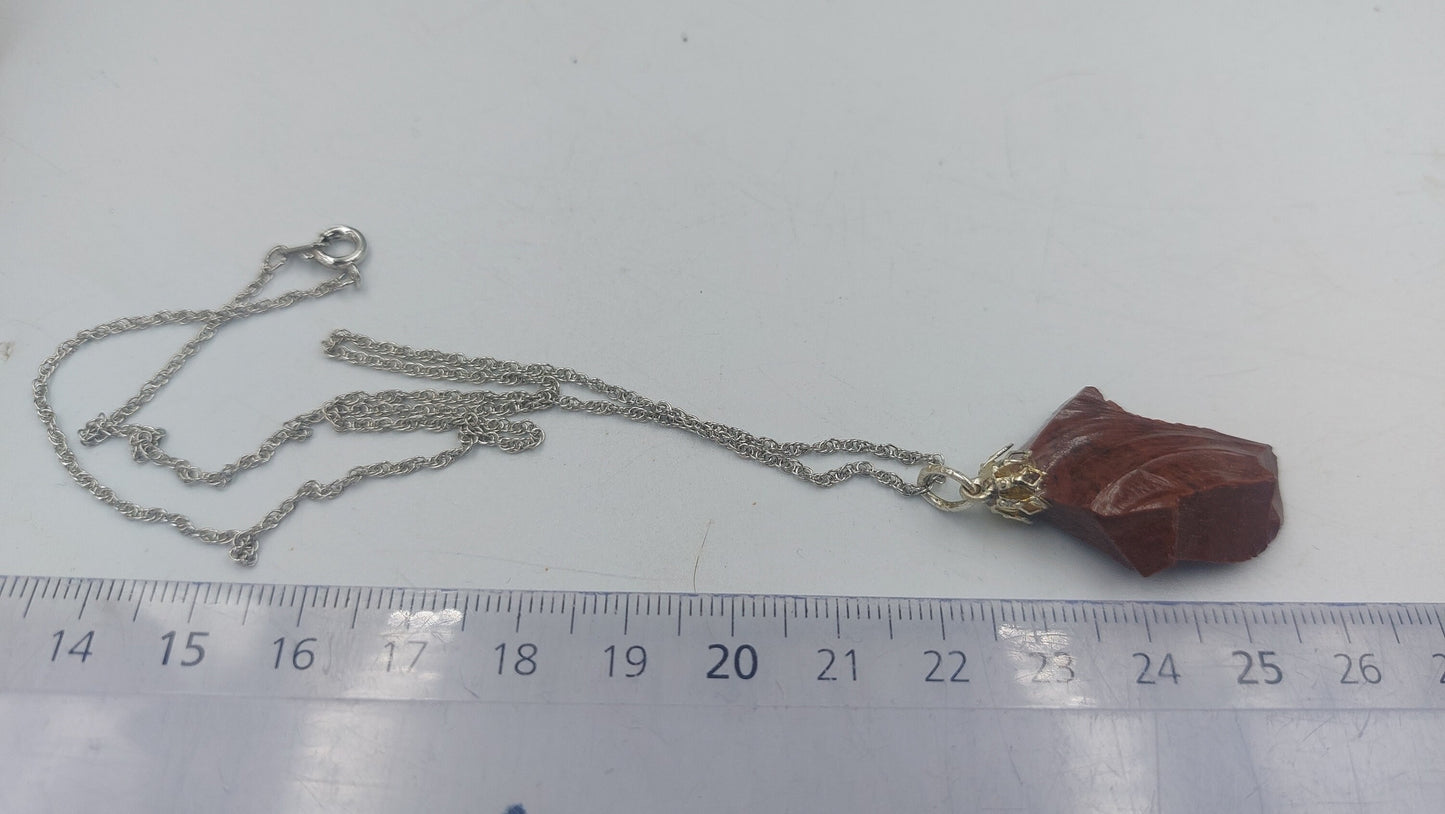 Rough Brown Obsidian Silver Plated Necklace Healing Crystal Accessories Zodiac Mineral Stone