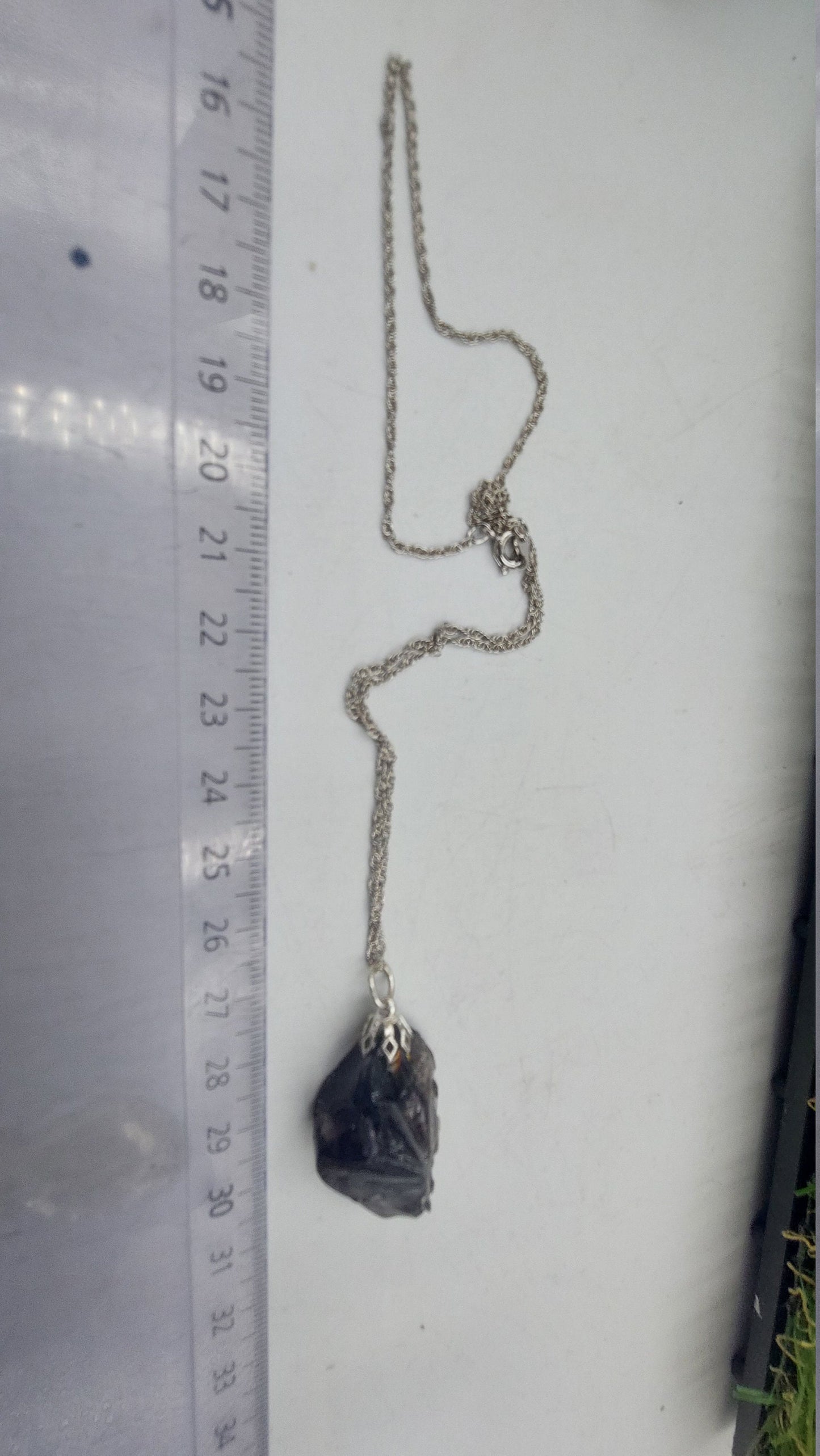 Natural Black / Smoky Obsidian Sterling Steel Necklace Healing Crystal Accessories Zodiac Mineral Stone