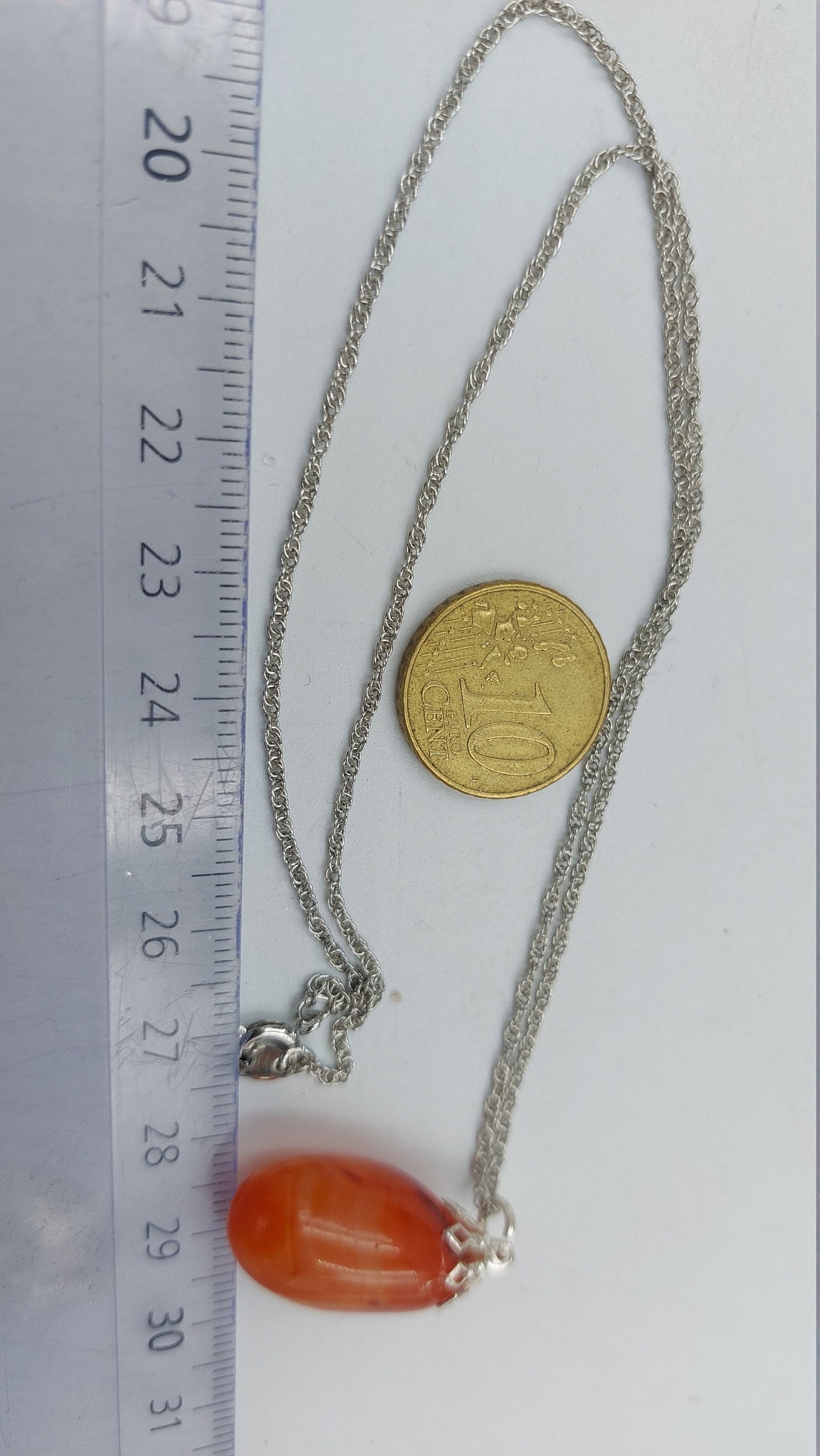 Natural Carnelian Sterling Steel Necklace. Healing Crystal Accessories Zodiac Mineral Stone