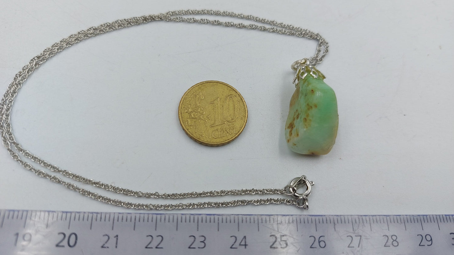 Chrysoprase Polished Crystal Necklace