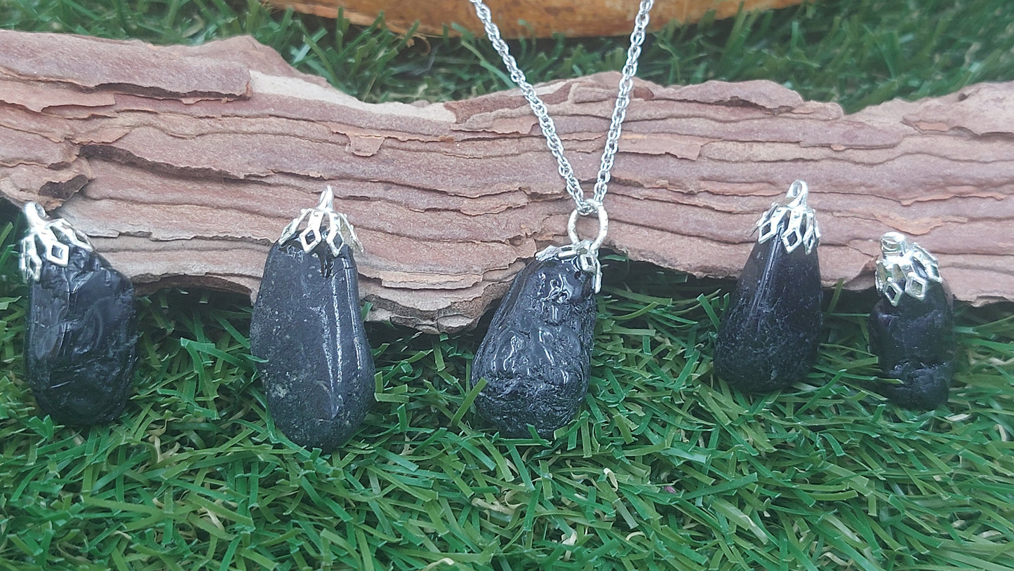 Black Tourmaline Crystal Necklace
