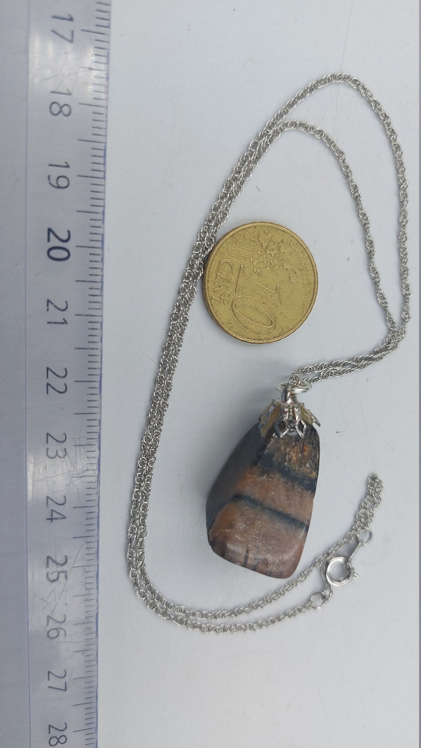 Natural Chiastolite Polished Crystal Necklace