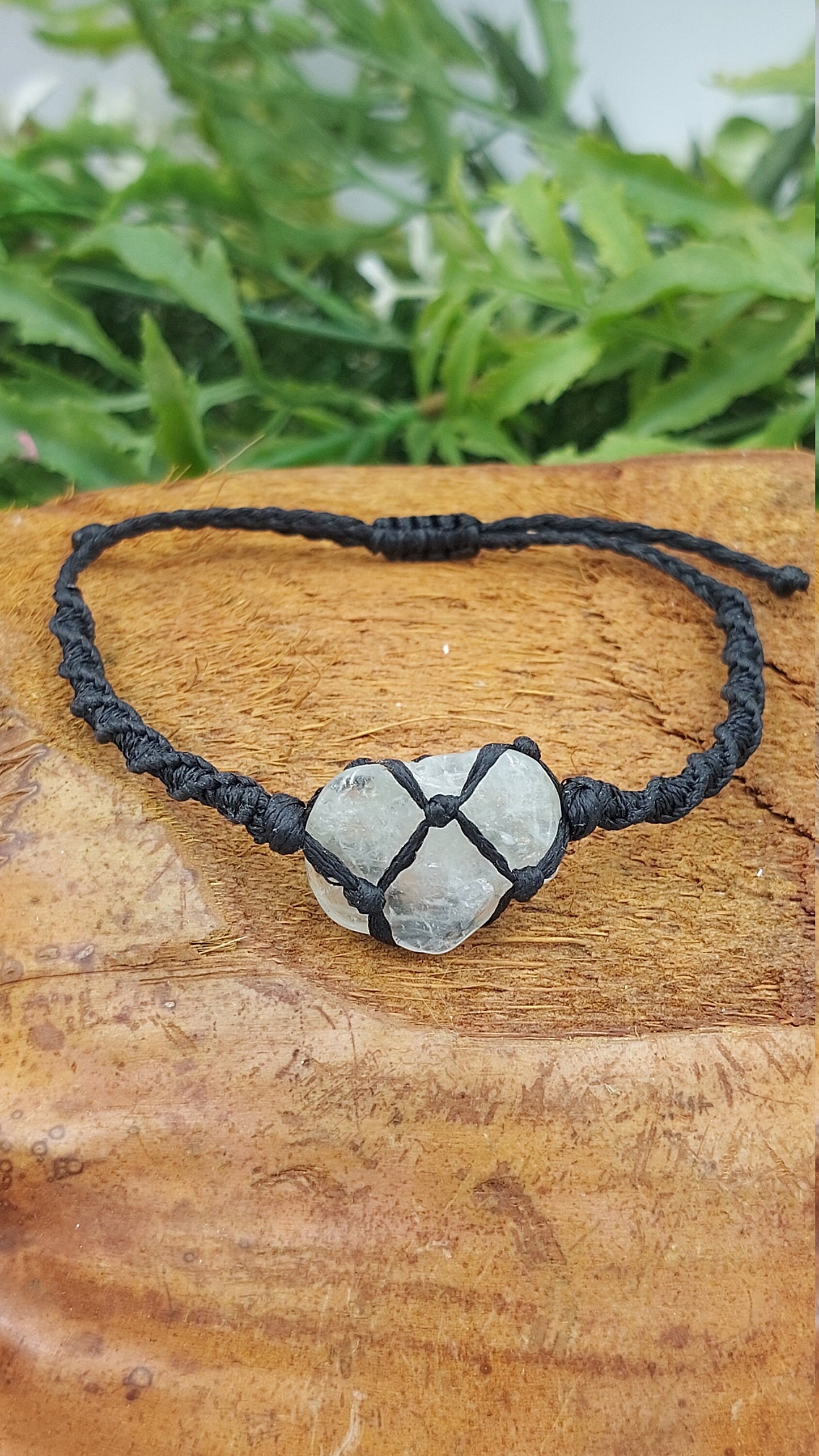 Natural Aqua Marine Handmade Wrap It Macrame Bracelet Healing Crystal Accessories Zodiac Mineral Stone