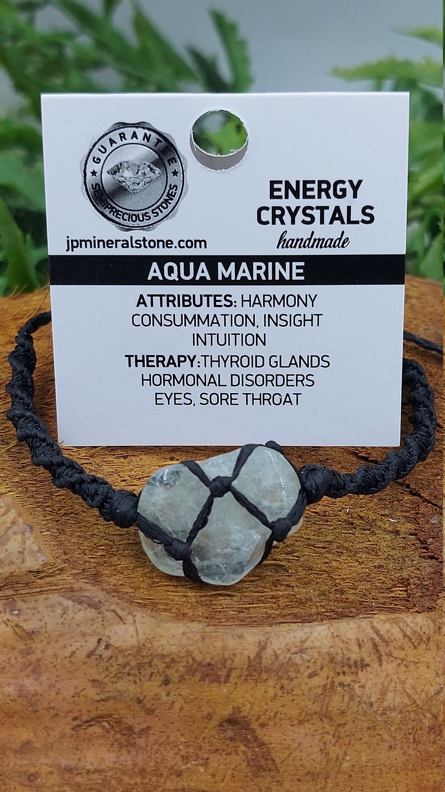 Natural Aqua Marine Handmade Wrap It Macrame Bracelet Healing Crystal Accessories Zodiac Mineral Stone