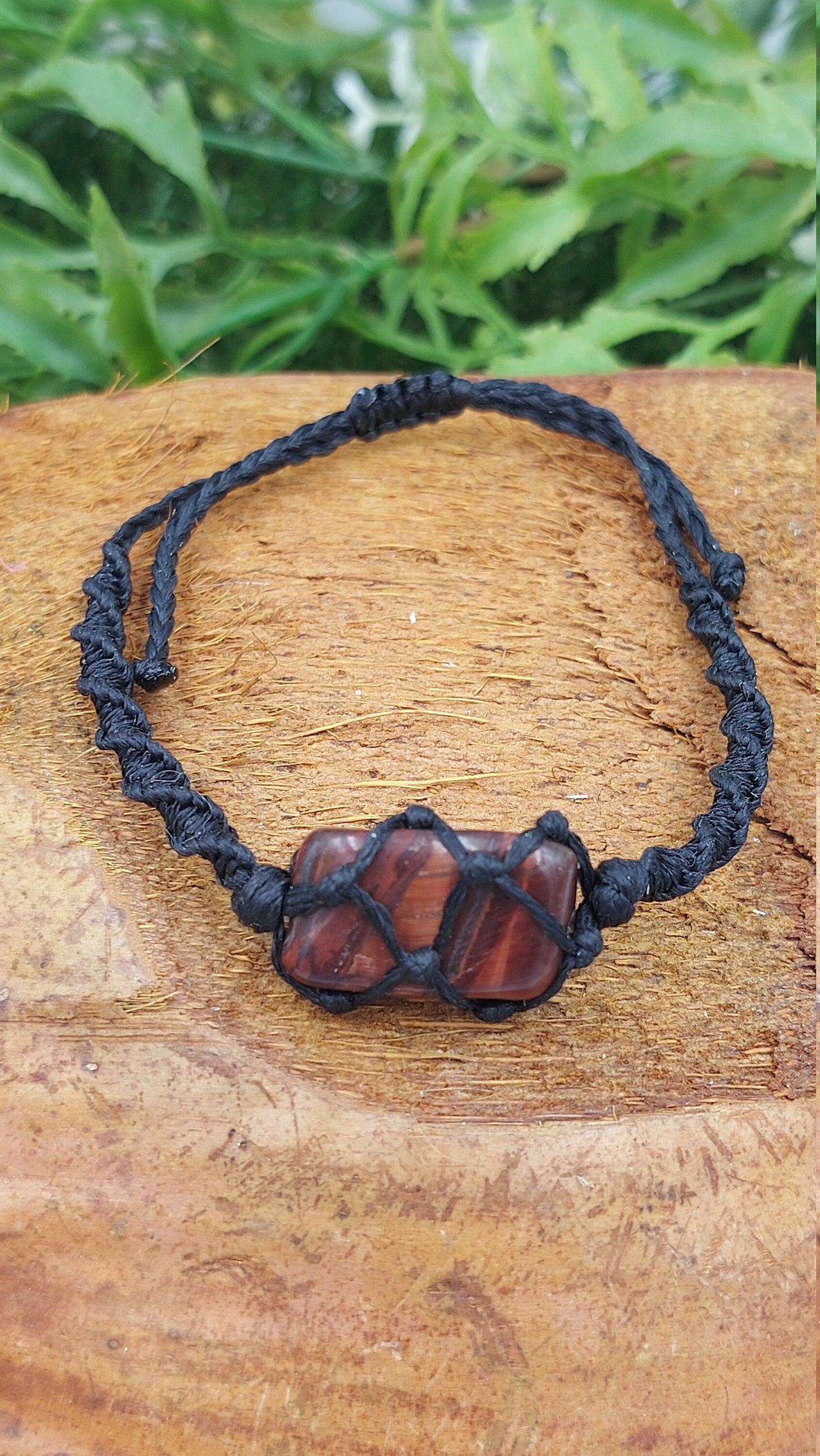 Natural Red Tiger's Eye Handmade Wrap It Macrame Bracelet Healing Crystal Accessories Zodiac Mineral Stone