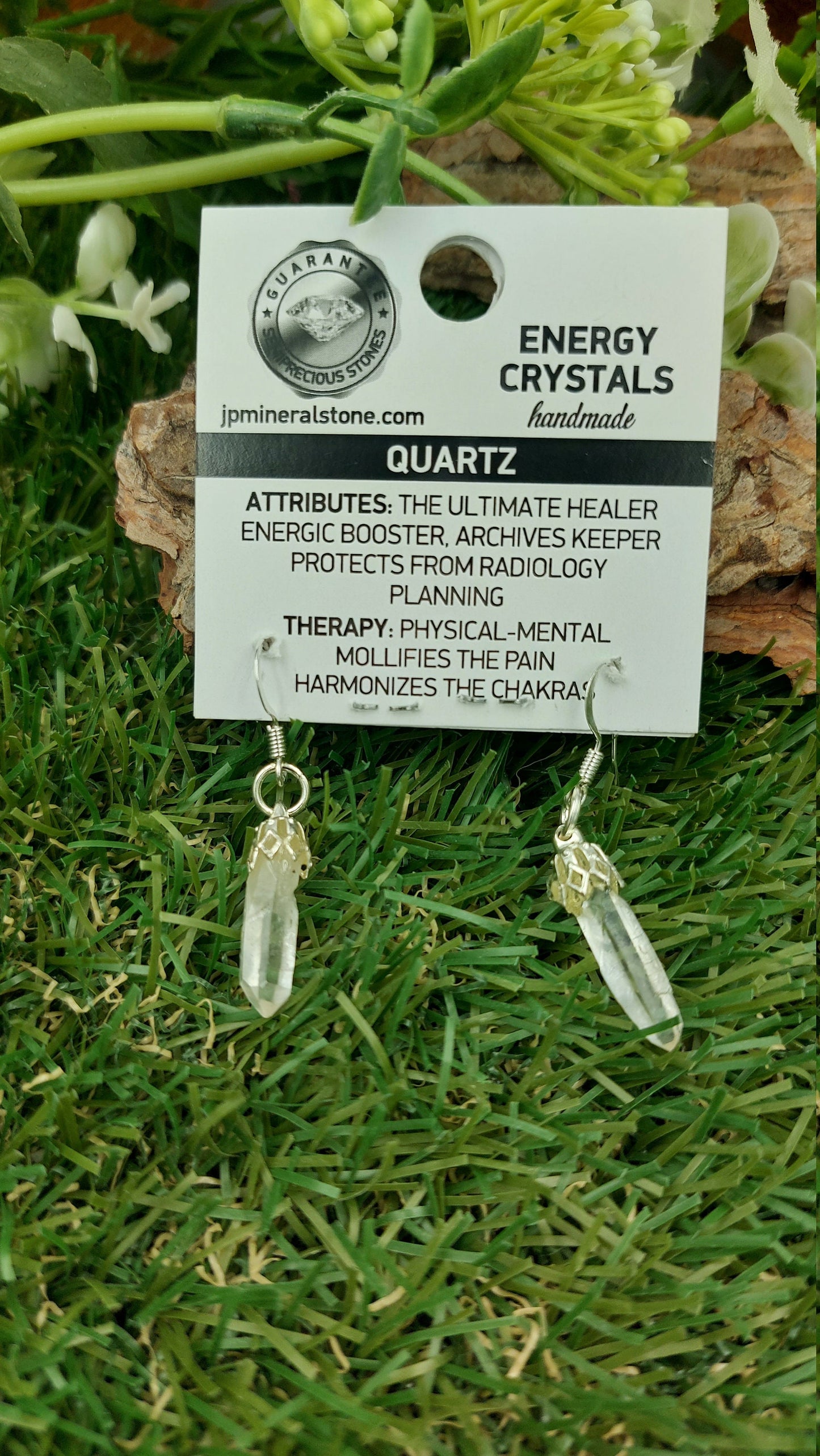 Clear Quartz Point Crystal Earrings