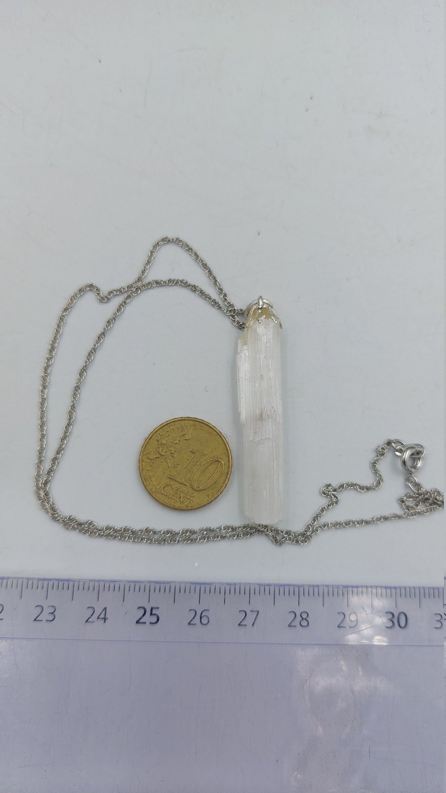 Natural Rough Selenite Sterling Steel Necklace Healing Crystal Accessories Zodiac Mineral Stone