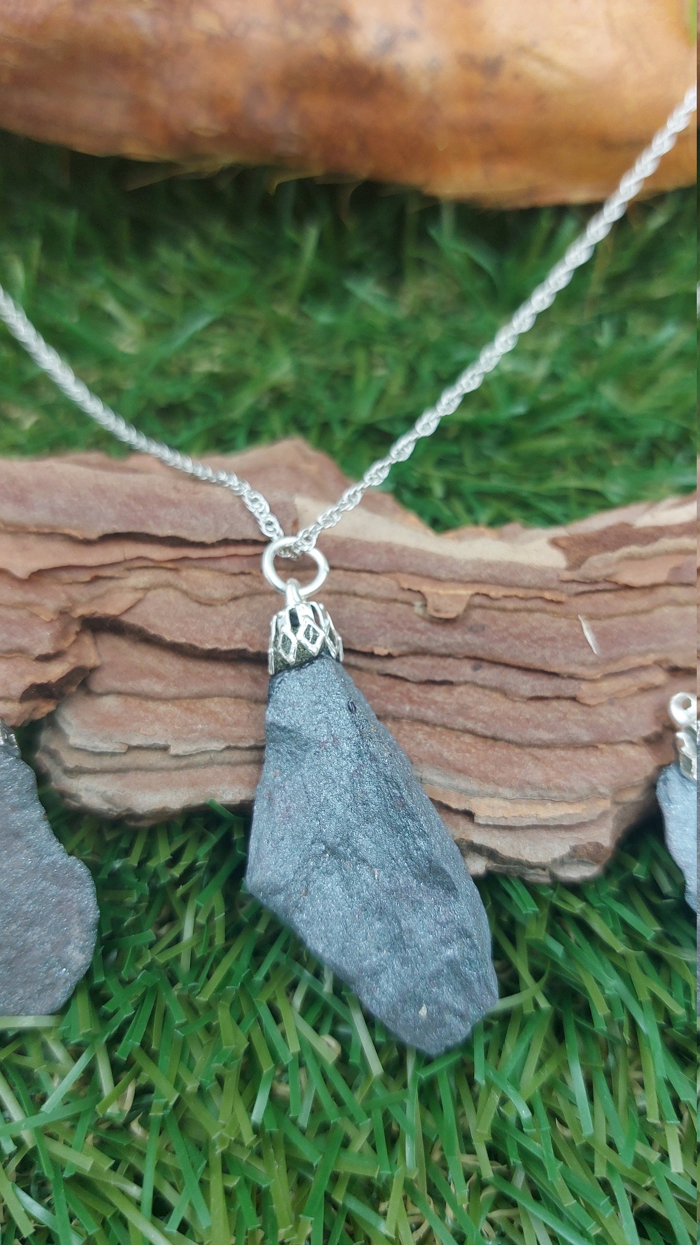 Natural Hematite Rough Sterling Steel Necklace Healing Crystal Accessories Zodiac Mineral Stone