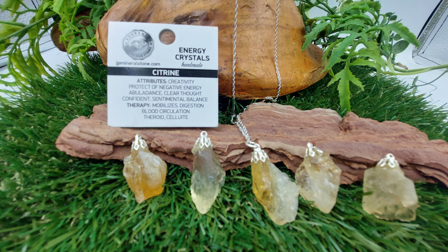 Natural Citrine Rough Crystal Necklace
