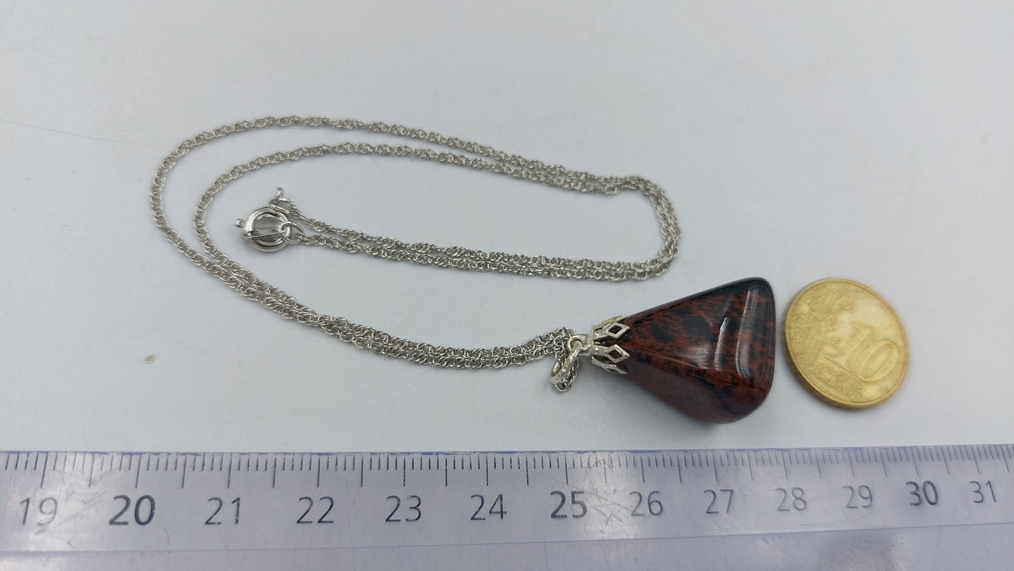 Mahogany Obsidian Crystal Necklace