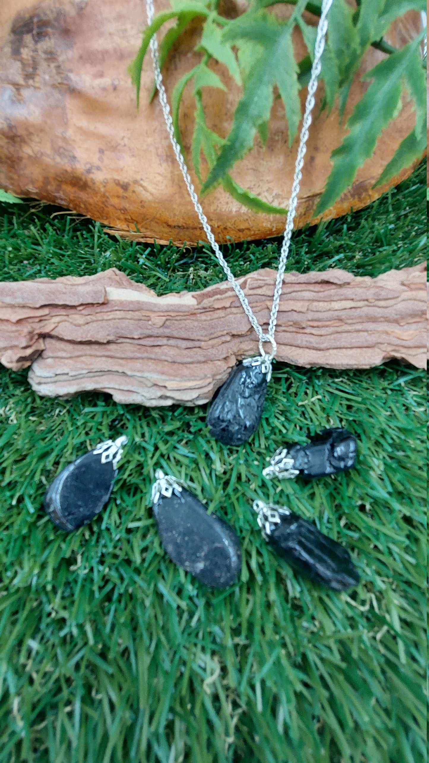 Black Tourmaline Crystal Necklace