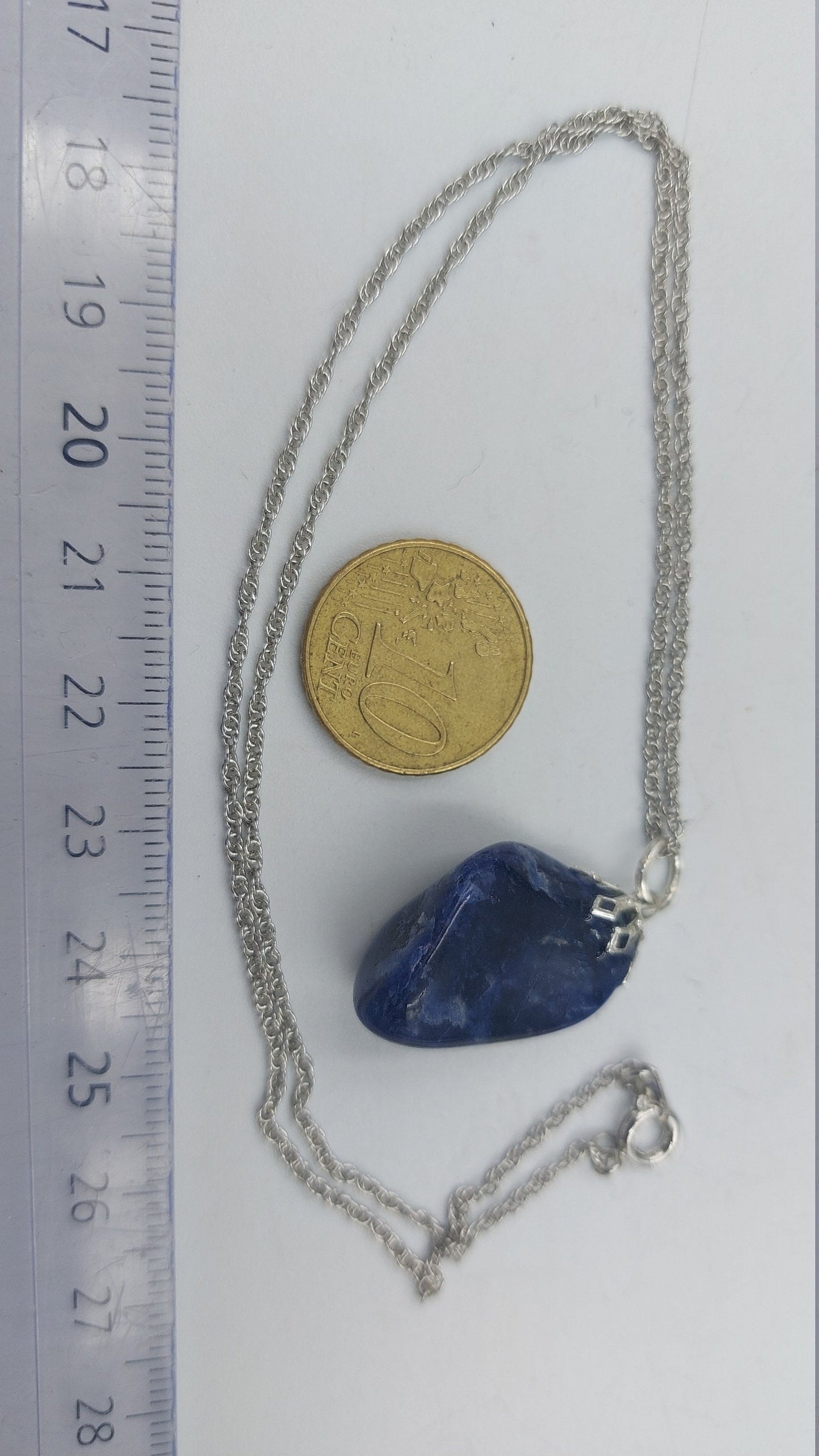Natural Sodalite Sterling Steel Necklace Healing Crystal Accessories Zodiac Mineral Stone
