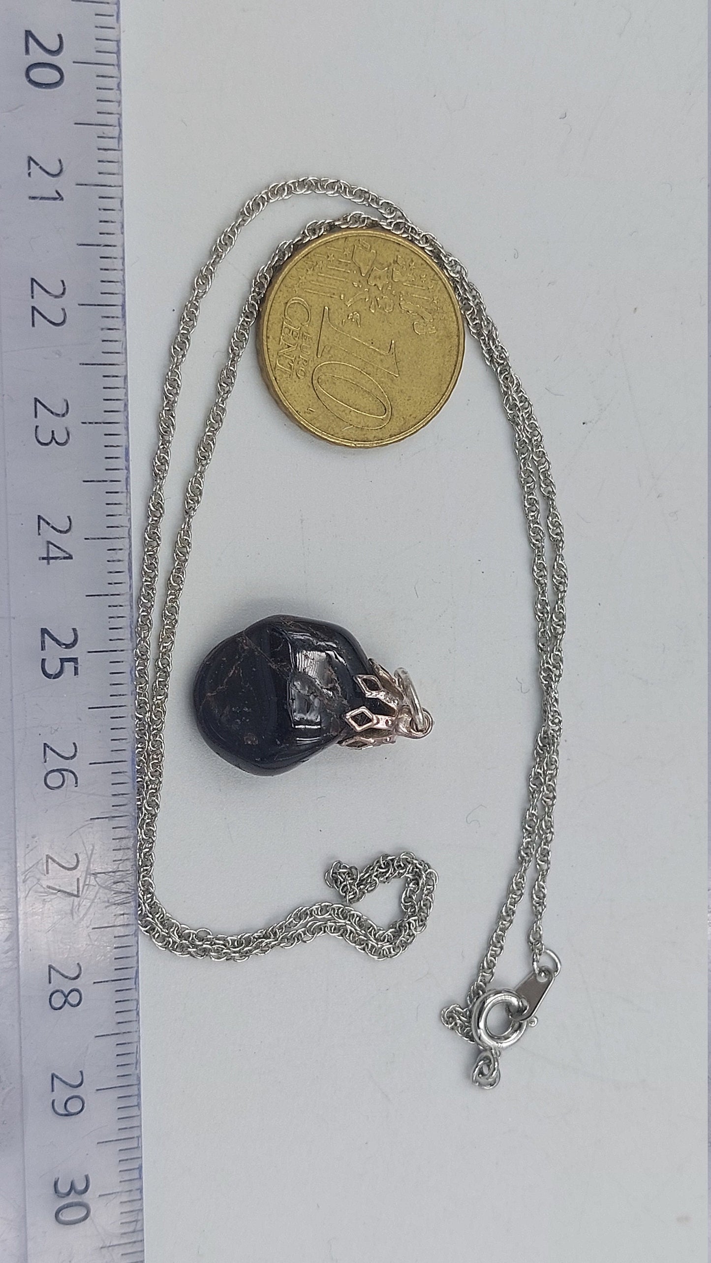 Natural Red Garnet Sterling Steel Necklace Healing Crystal Accessories Zodiac Mineral Stone