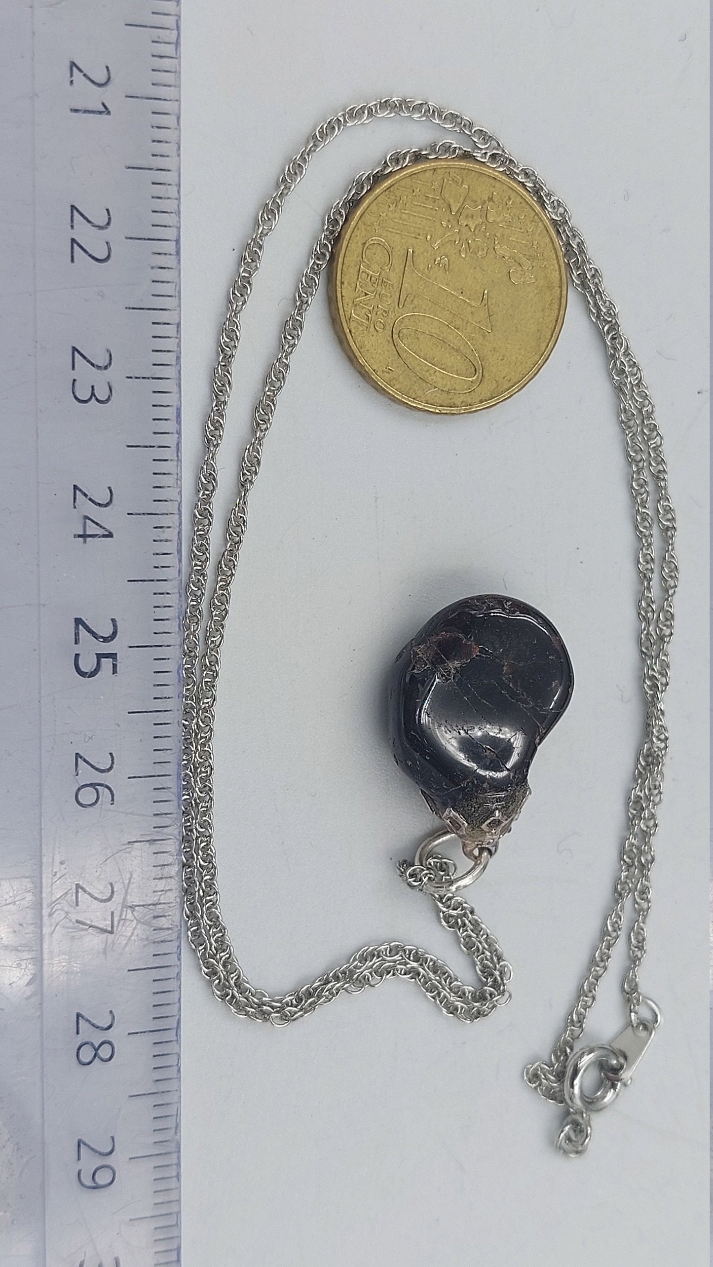 Natural Red Garnet Sterling Steel Necklace Healing Crystal Accessories Zodiac Mineral Stone