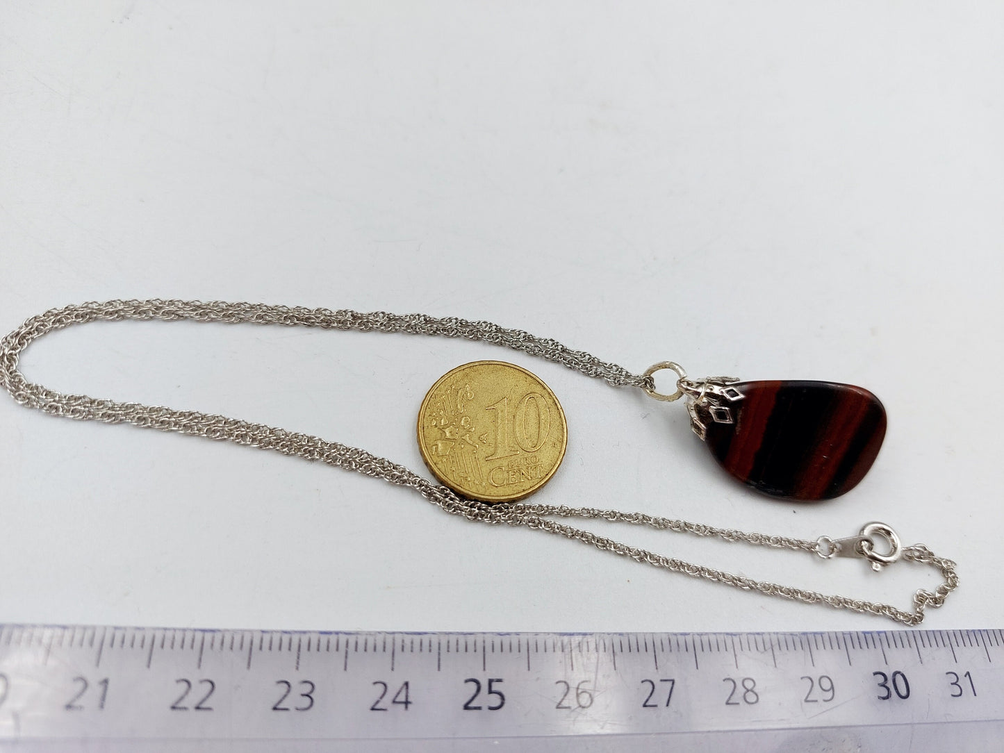 Natural Red Tiger's Eye Sterling Steel Necklace Healing Crystal Accessories Zodiac Mineral Stone