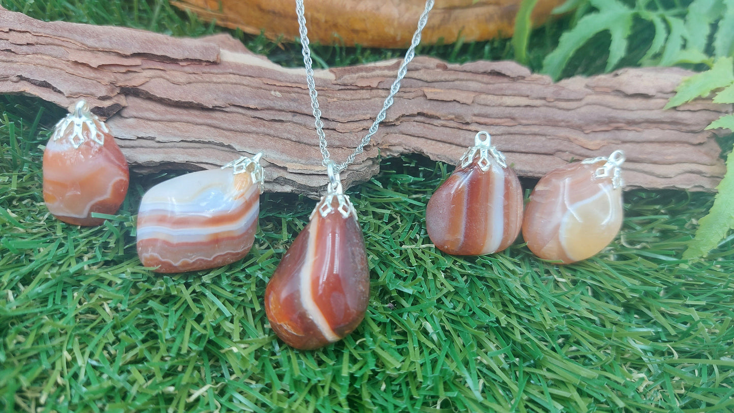 Fire Agate Crystal Necklace