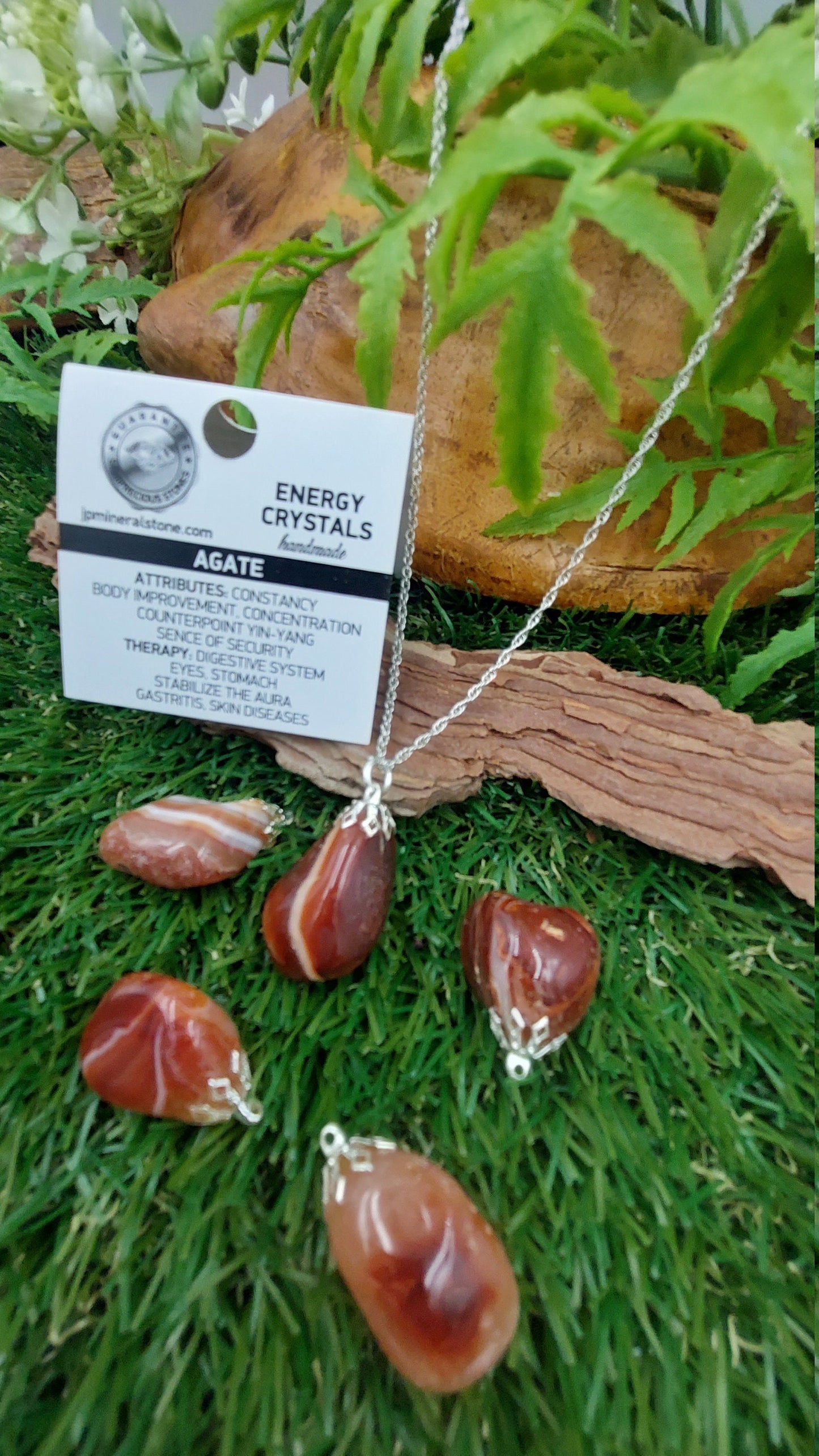 Fire Agate Crystal Necklace