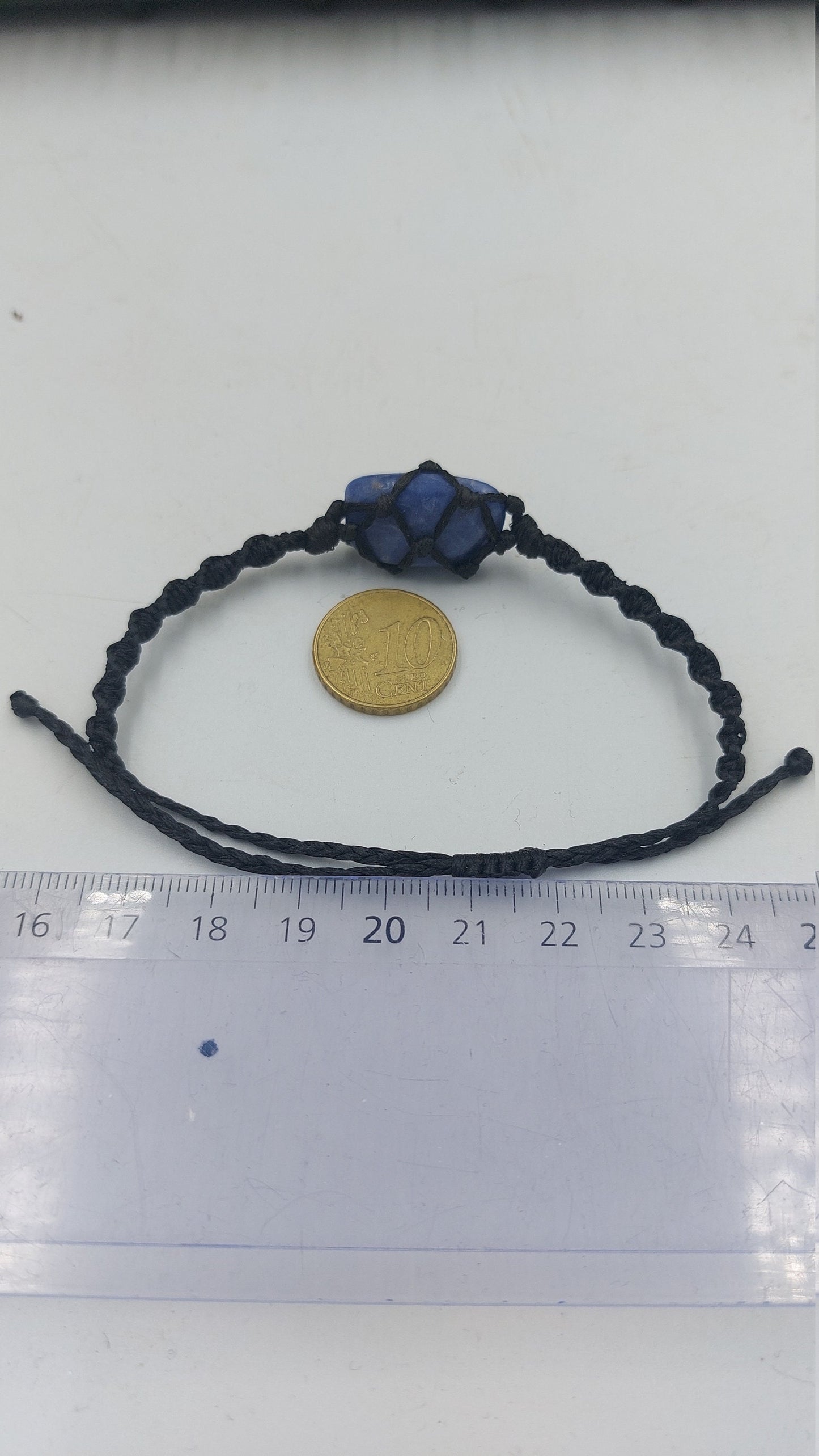 Natural Blue Agate Handmade Wrap It Macrame Bracelet Healing Crystal Accessories Zodiac Mineral Stone