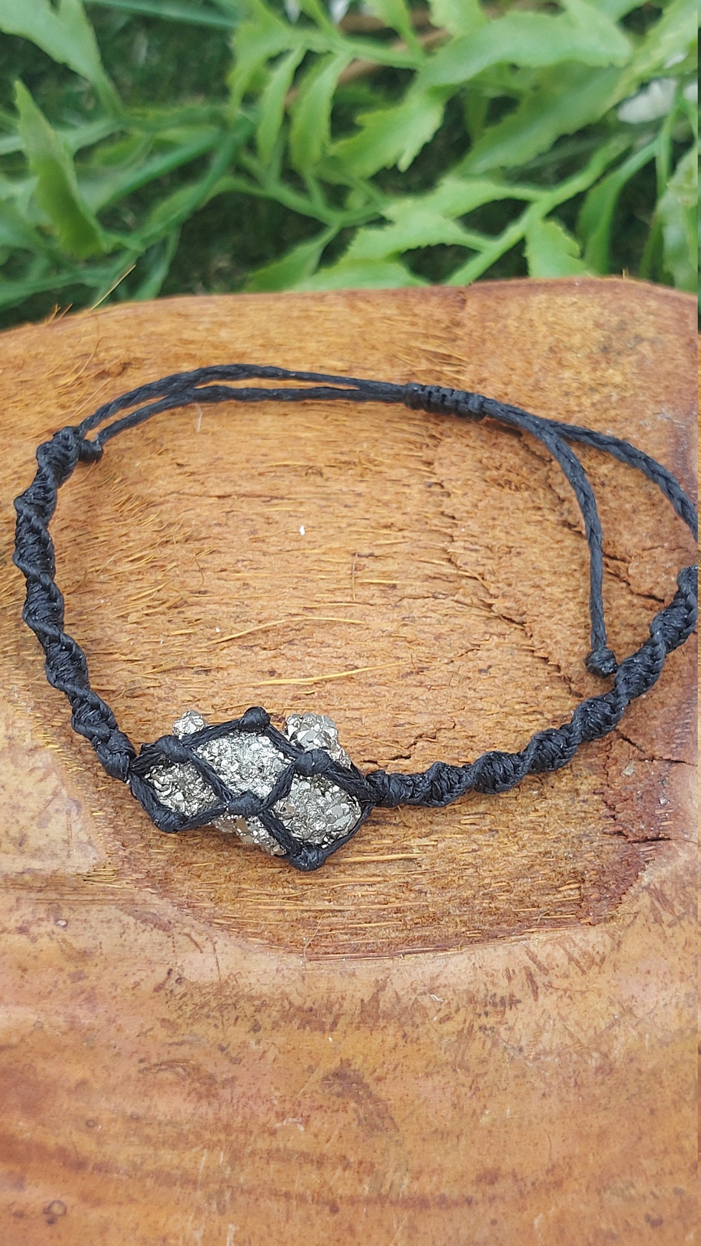 Natural Pyrite Handmade Wrap It Macrame Bracelet Healing Crystal Accessories Zodiac Mineral Stone