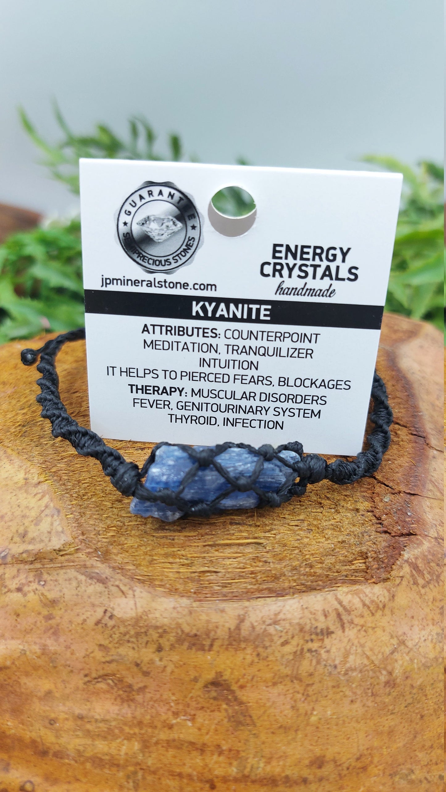 Natural Kyanite Handmade Wrap It Macrame Bracelet Healing Crystal Accessories Zodiac Mineral Stone