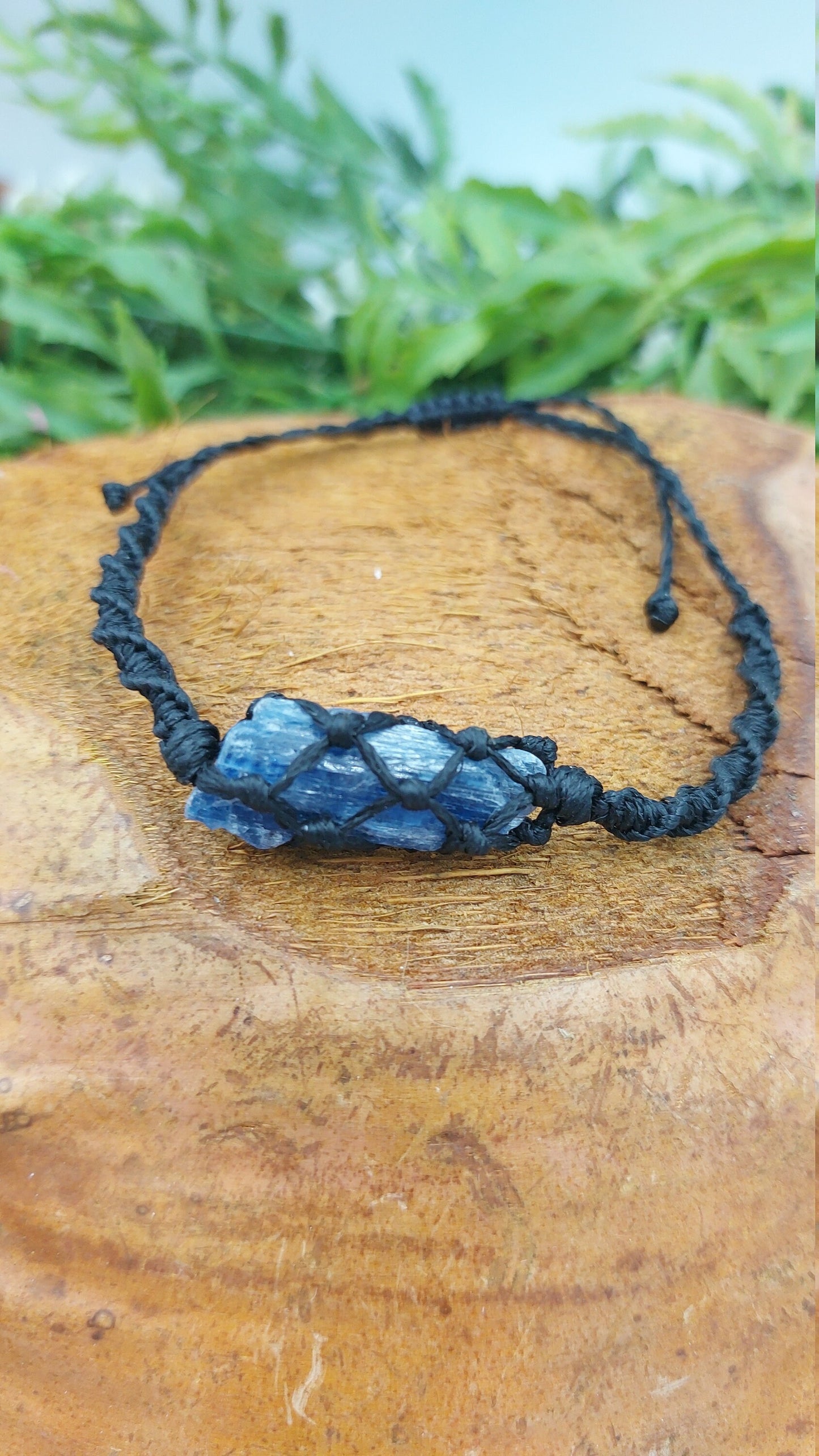 Natural Kyanite Handmade Wrap It Macrame Bracelet Healing Crystal Accessories Zodiac Mineral Stone