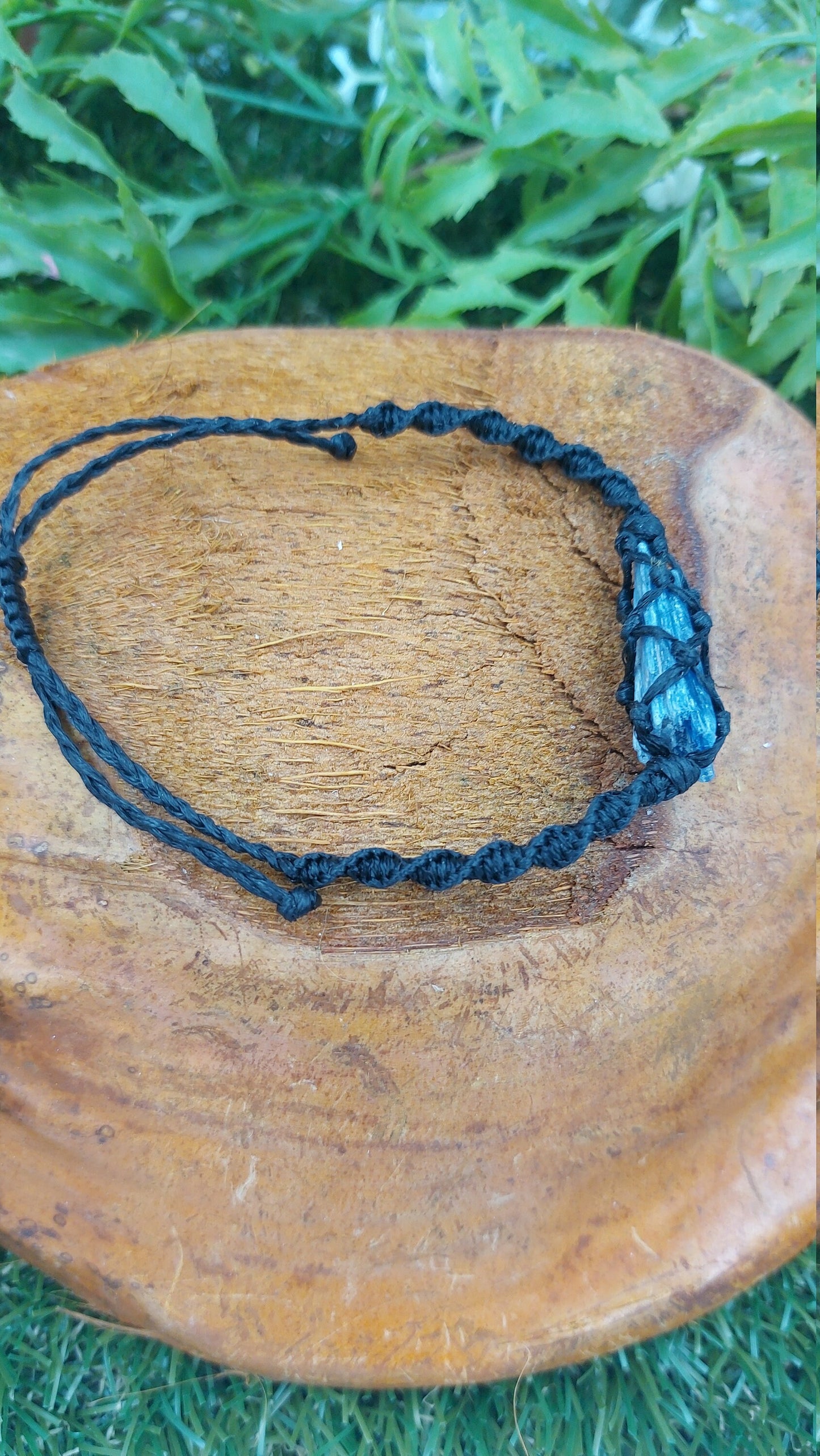 Natural Kyanite Handmade Wrap It Macrame Bracelet Healing Crystal Accessories Zodiac Mineral Stone