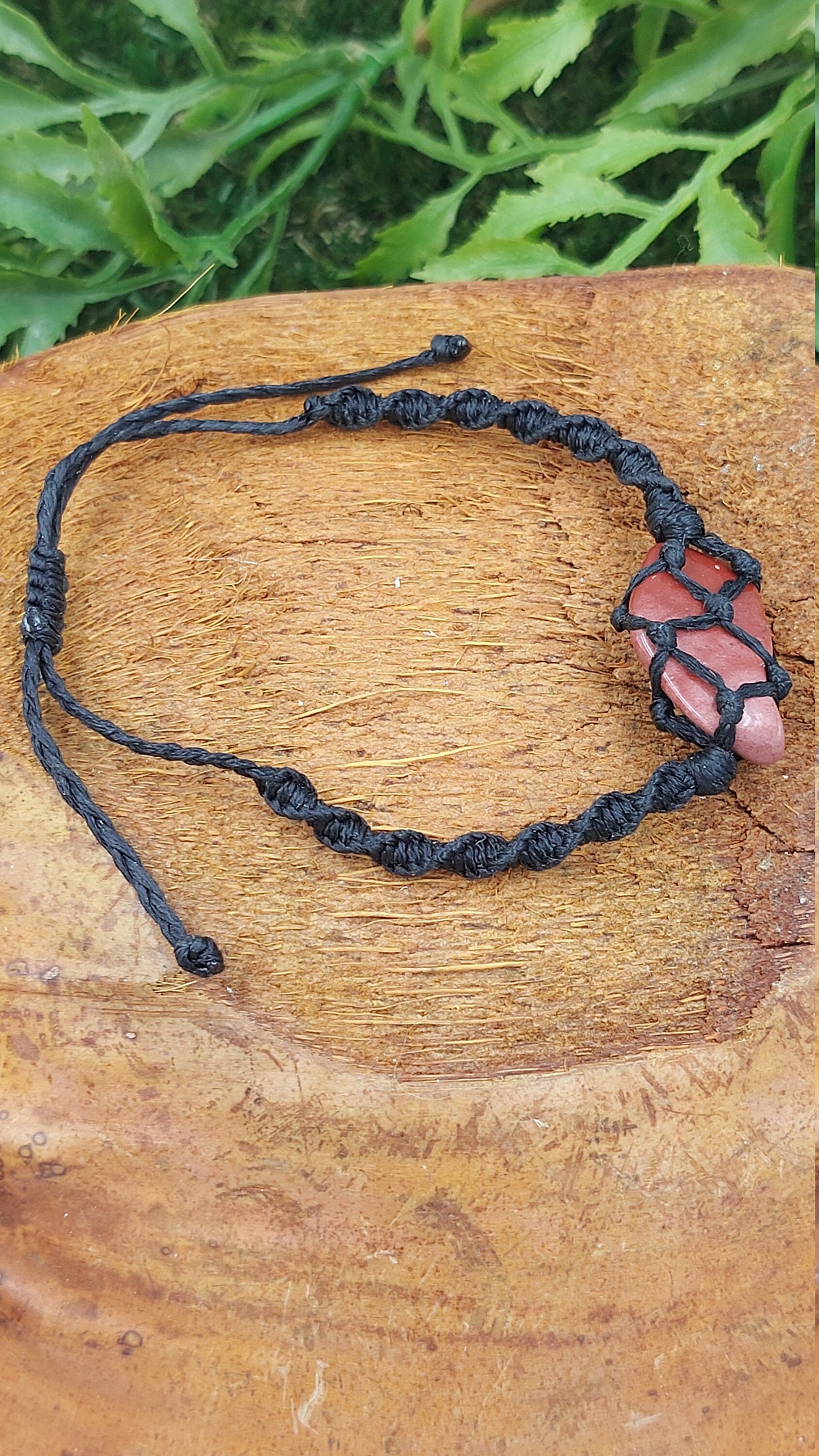 Natürlicher roter Jaspis, handgefertigt, Makramee-Armband, Heilkristall, Zubehör, Sternzeichen, Mineralstein