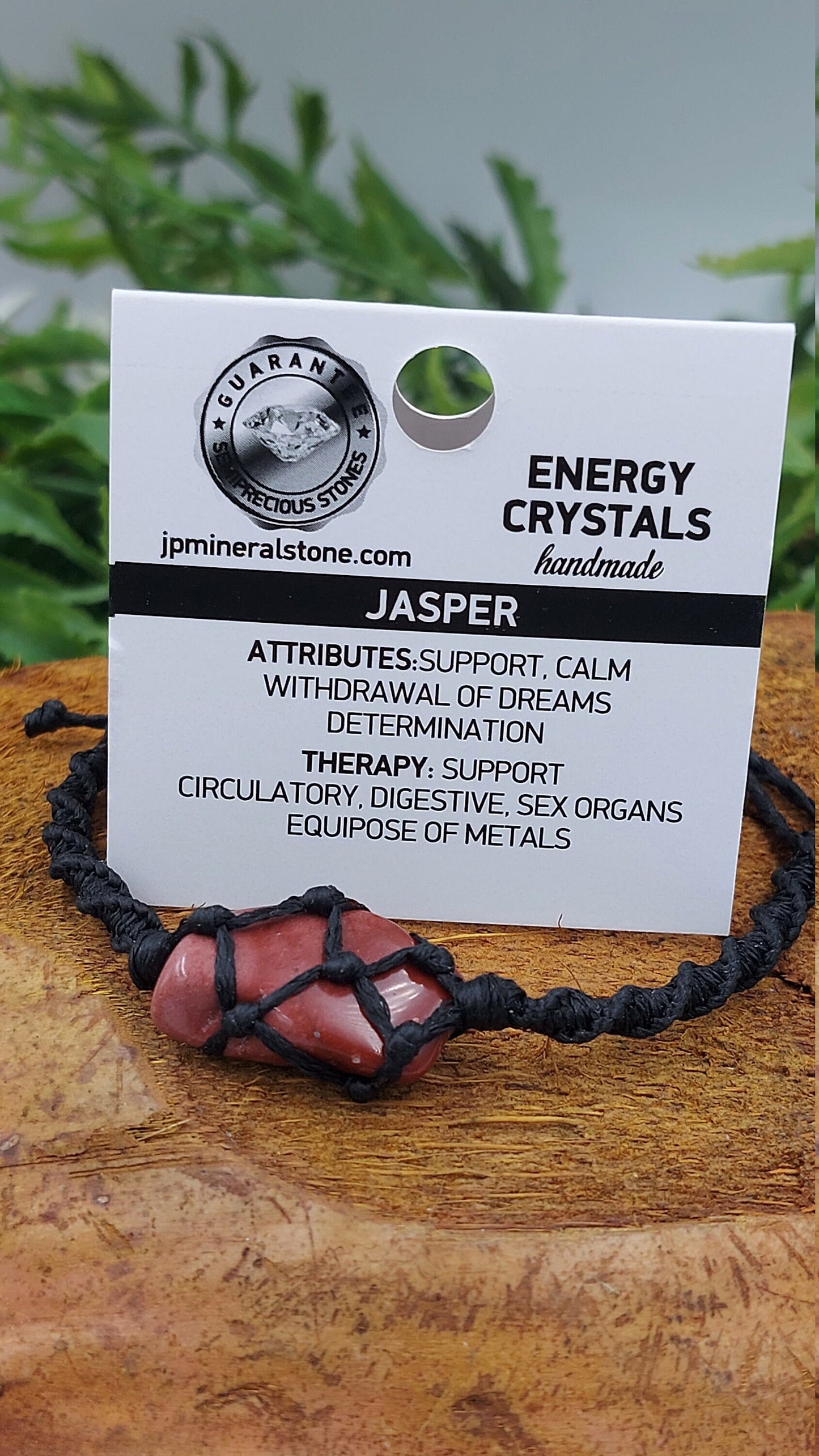 Natürlicher roter Jaspis, handgefertigt, Makramee-Armband, Heilkristall, Zubehör, Sternzeichen, Mineralstein