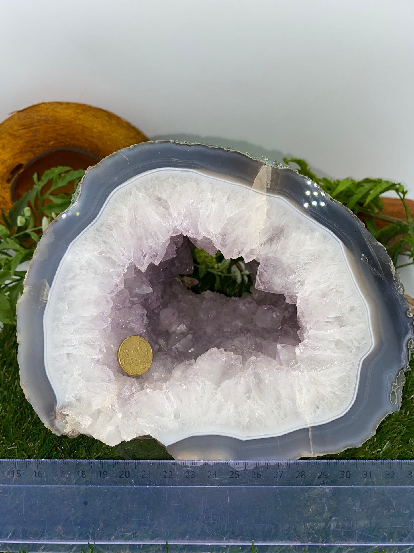 Polished Amethyst with Chalkedony Mineral for Healing - Protection - Intuition