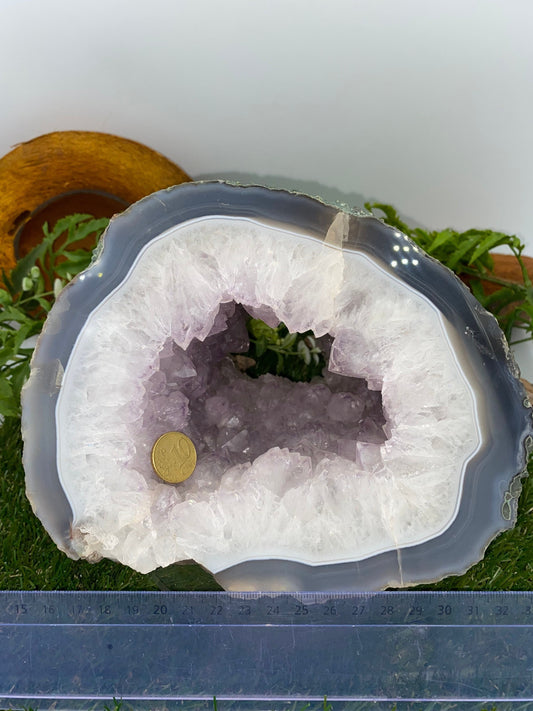 Polished Amethyst with Chalkedony Mineral for Healing - Protection - Intuition