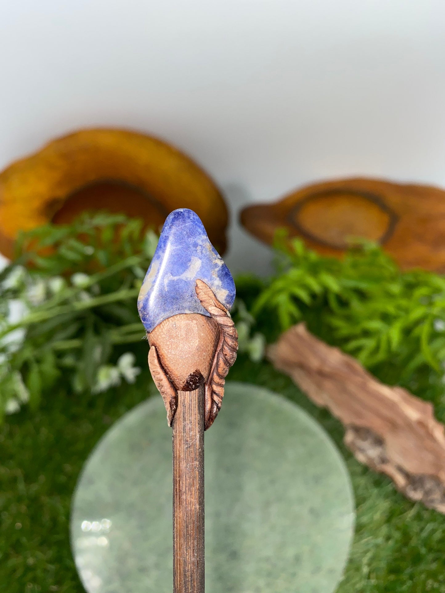 Natural Crystal Sodalite Wand -Fairy wand-Wizard wand-Nature Wand Healing Crystal Zodiac Mineral Stone