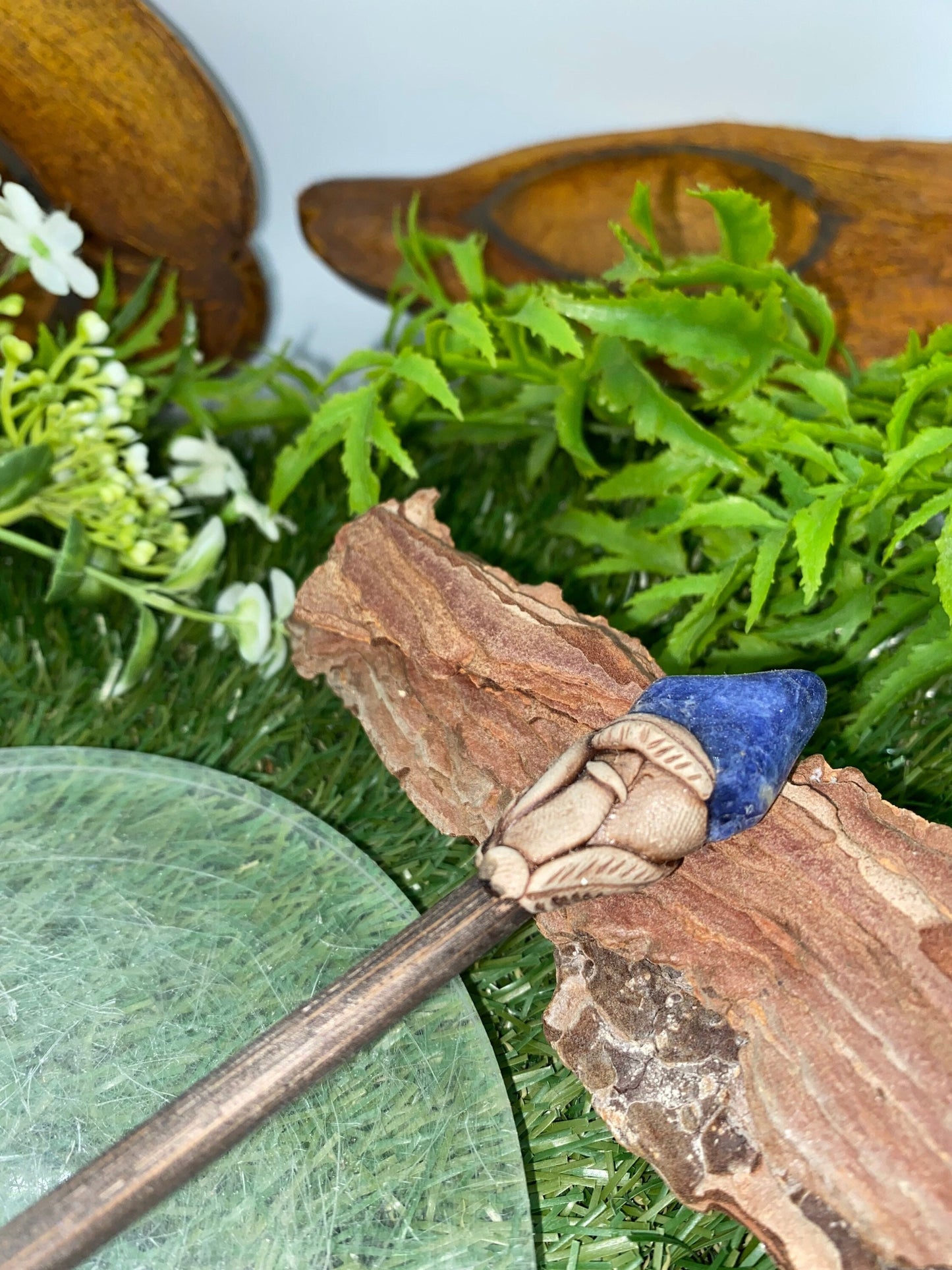 Natural Crystal Sodalite Wand -Fairy wand-Wizard wand-Nature Wand Healing Crystal Zodiac Mineral Stone