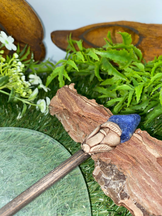 Natural Crystal Sodalite Wand -Fairy wand-Wizard wand-Nature Wand Healing Crystal Zodiac Mineral Stone