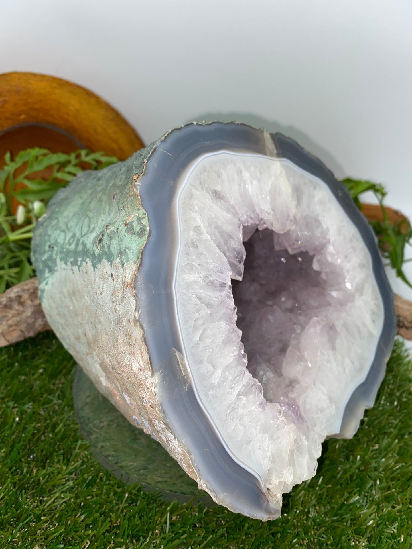 Polished Amethyst with Chalkedony Mineral for Healing - Protection - Intuition
