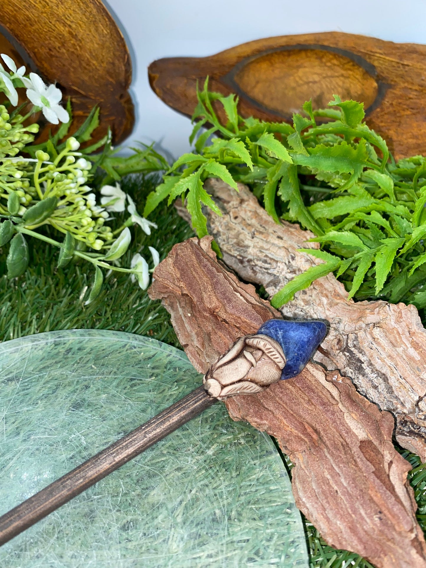 Natural Crystal Sodalite Wand -Fairy wand-Wizard wand-Nature Wand Healing Crystal Zodiac Mineral Stone