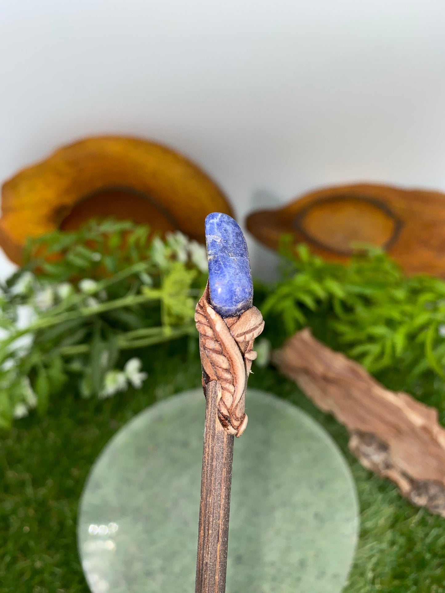 Natural Crystal Sodalite Wand -Fairy wand-Wizard wand-Nature Wand Healing Crystal Zodiac Mineral Stone