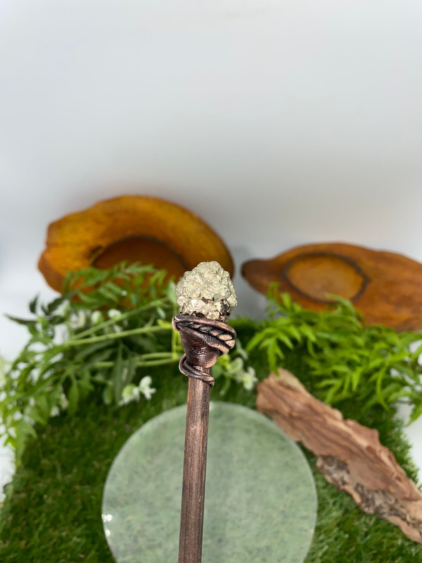 Natural Crystal Pyrite Wand -Fairy wand-Wizard wand-Nature Wand Healing Crystal Zodiac Mineral Stone