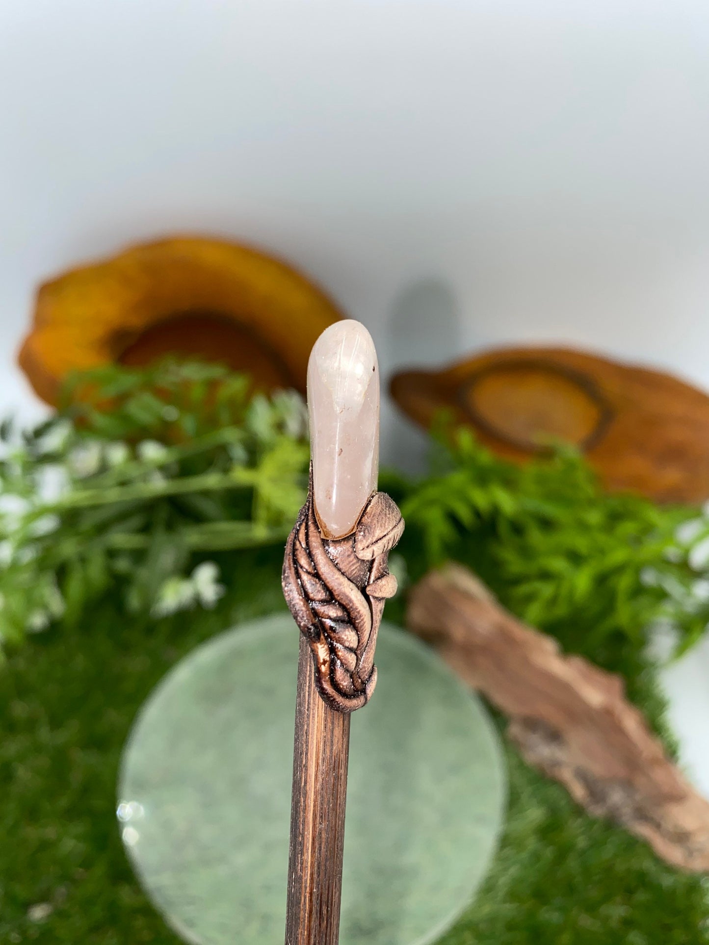 Natural Crystal Rose Quartz Wand -Fairy wand-Wizard wand-Nature Wand Healing Crystal Zodiac Mineral Stone