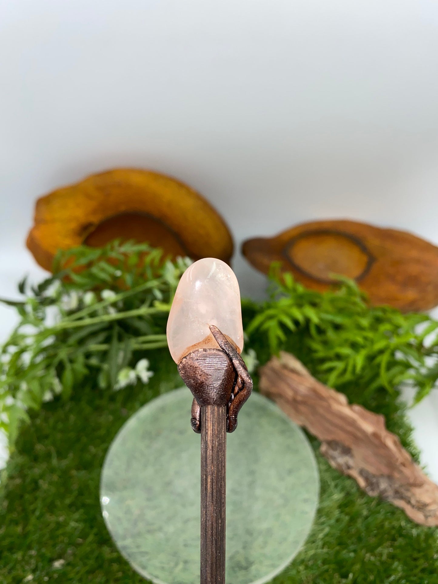 Natural Crystal Rose Quartz Wand -Fairy wand-Wizard wand-Nature Wand Healing Crystal Zodiac Mineral Stone