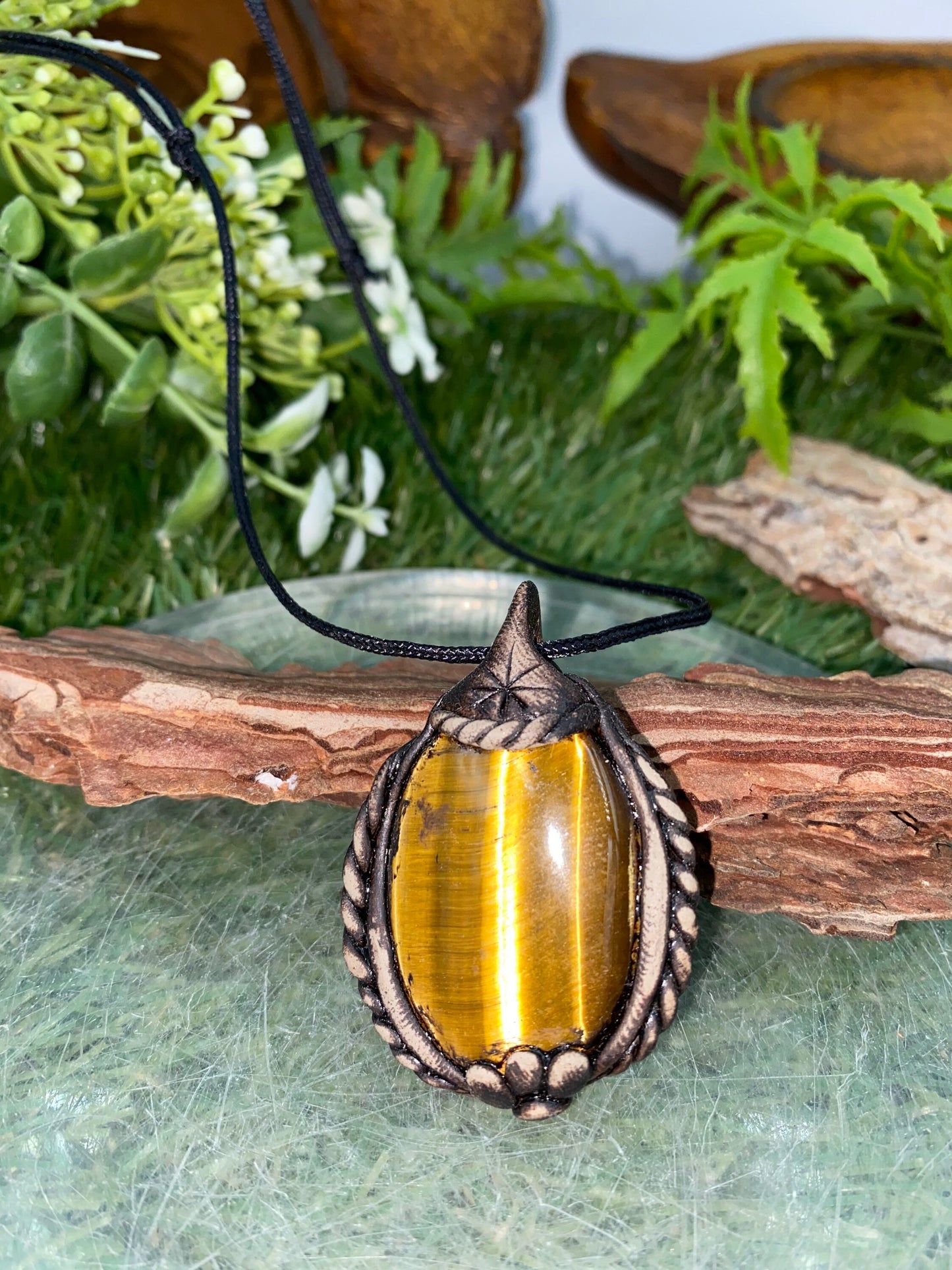 Handmade Necklace Tiger's Eye Crystal