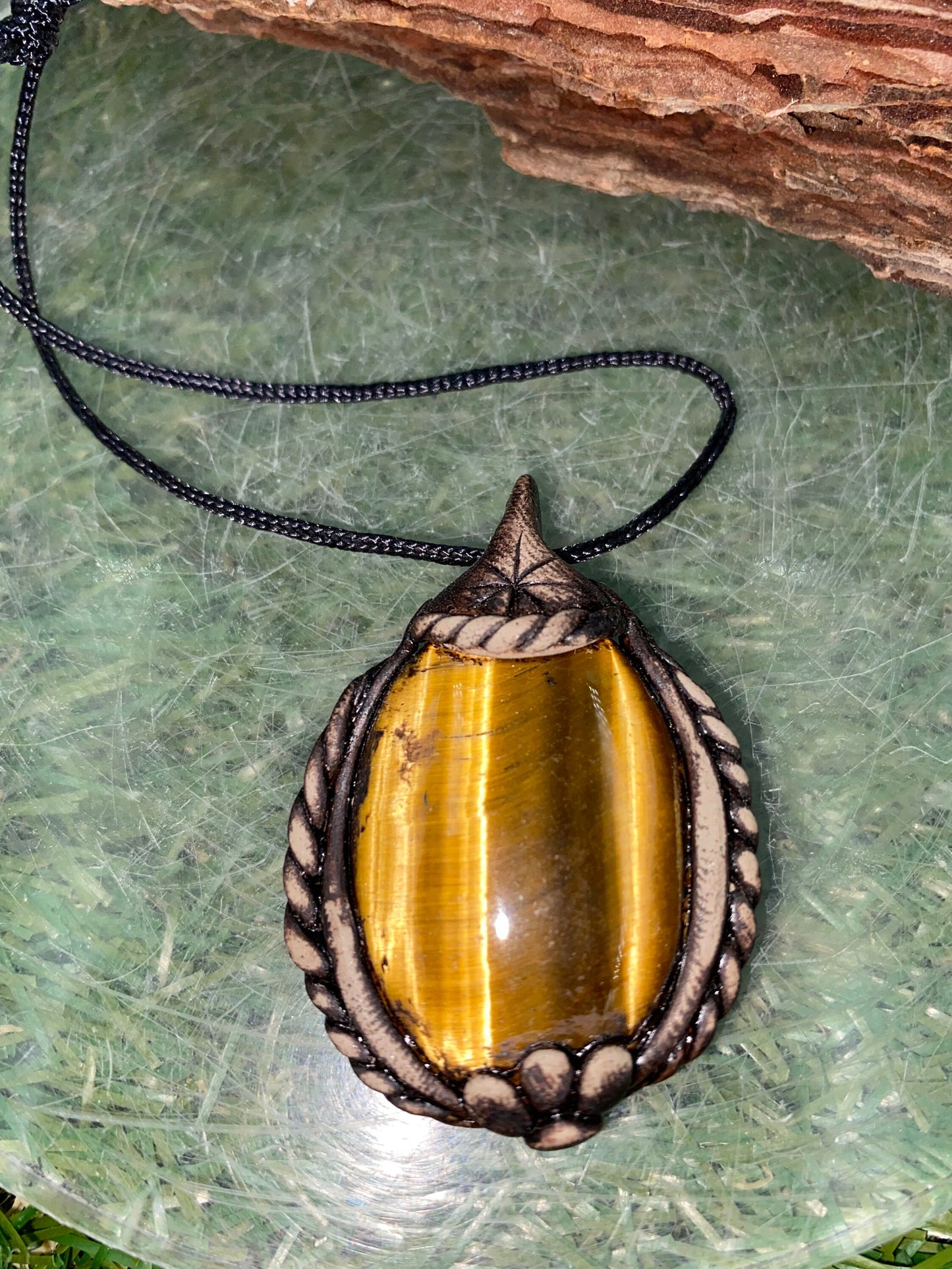 Handmade Necklace Tiger's Eye Crystal