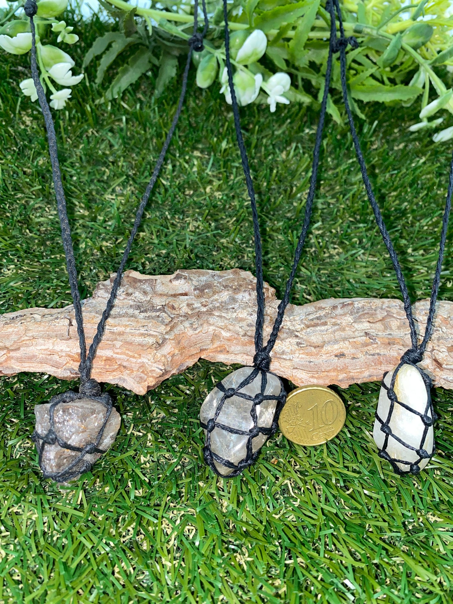 Χειροποίητο Περιδέραιο Μακραμέ Χειροποίητο Χαλαζία Φυσικού Γυαλισμένου Ρουτιλίου-Προστατευτικό Κολιέ-Zodiac