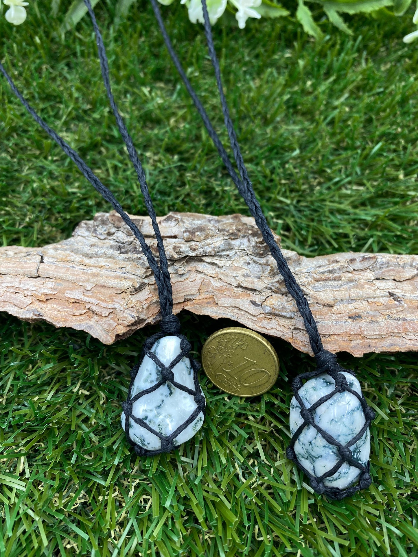 Γυαλισμένο Brioagate Mineral Stone Brazilian Crystal Healing Makrame τυλιγμένο κολιέ Προστασία δώρου