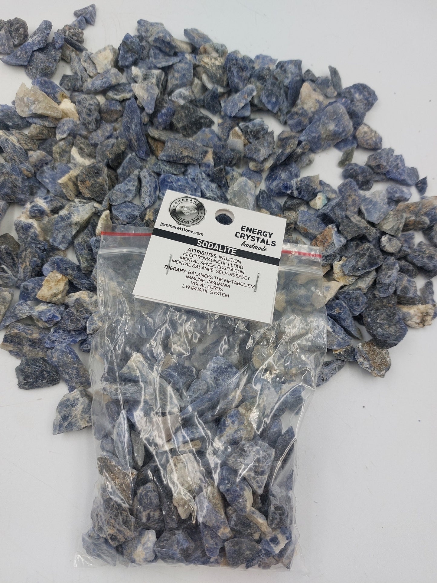 Sodalite Rough Crystal Chips, Tumbled Healing Gemstone, New Age Semi-Precious Rocks