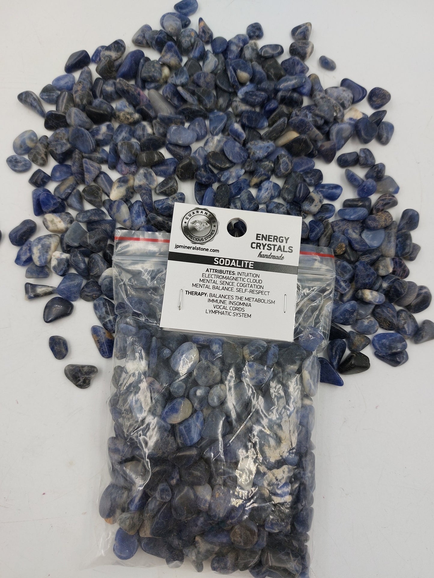 Sodalite Polished Crystal Chips, Tumbled Healing Gemstone, New Age Polished Semi-Precious Rocks