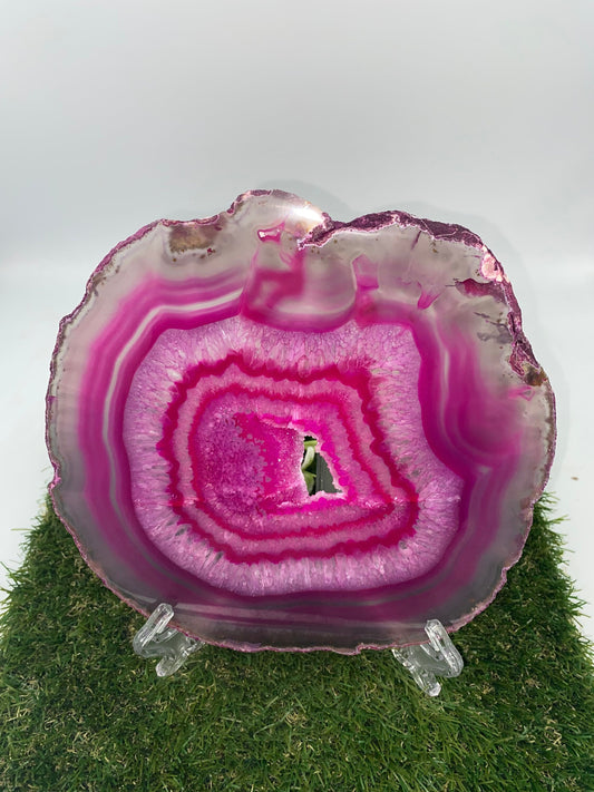 Pink Agate, Natural Agate Slice Coaster, Agate Slice For Home Decoration, Bohemian Agate, Finding Coaster