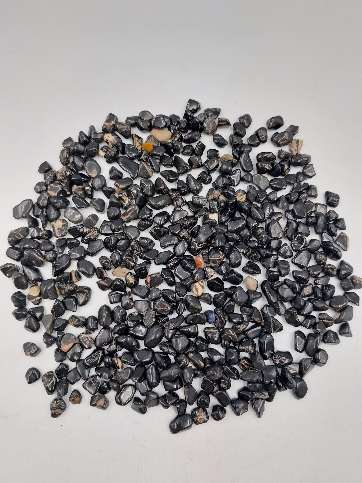 Black Tourmaline Polished Crystal Chips, Tumbled Healing Gemstone, New Age Polished Semi-Precious Rocks