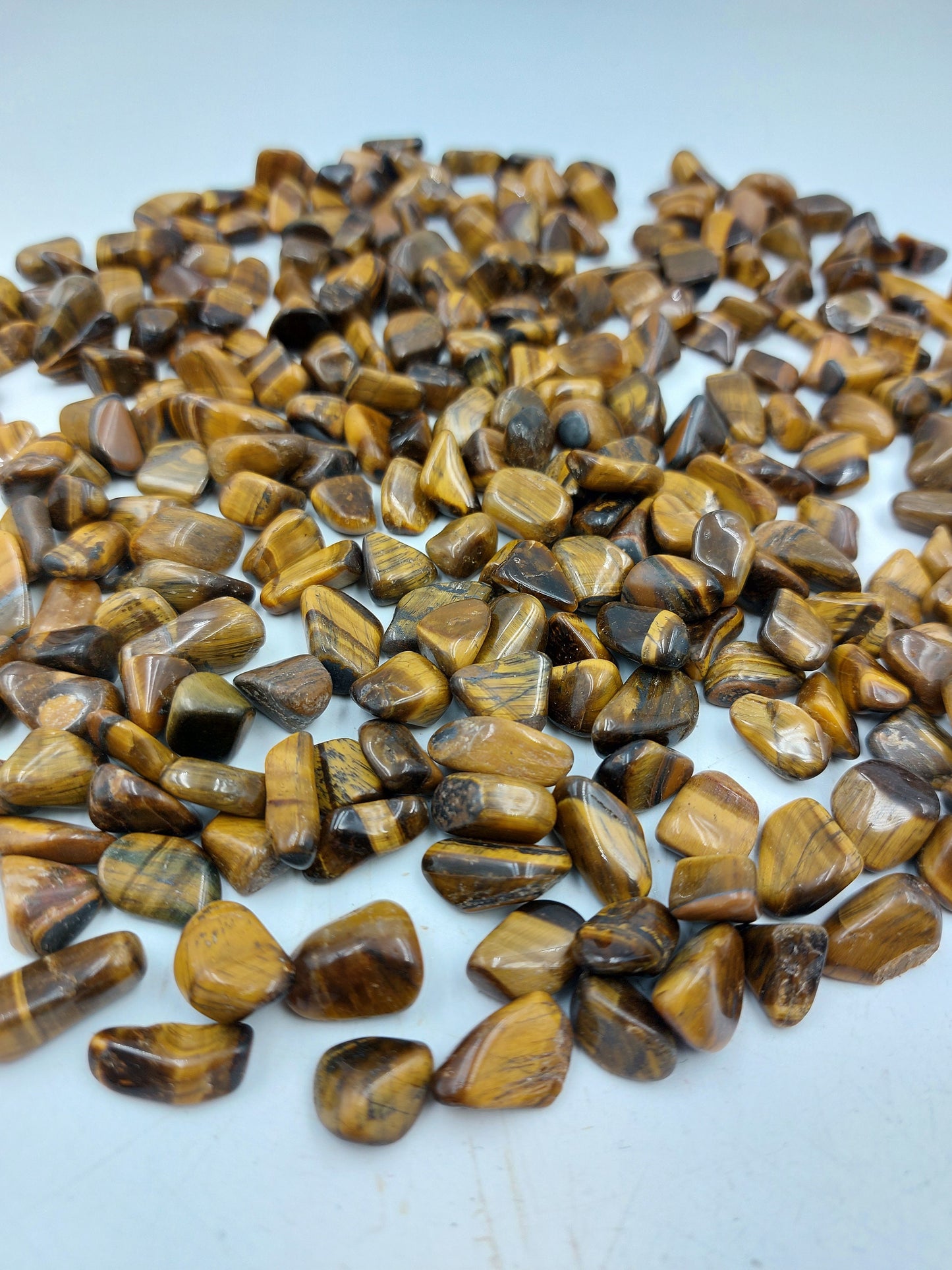 Tiger's Eye Yellow Polished Crystal Chips, Tumbled Healing Gemstone, New Age Polished Semi-Precious Rocks
